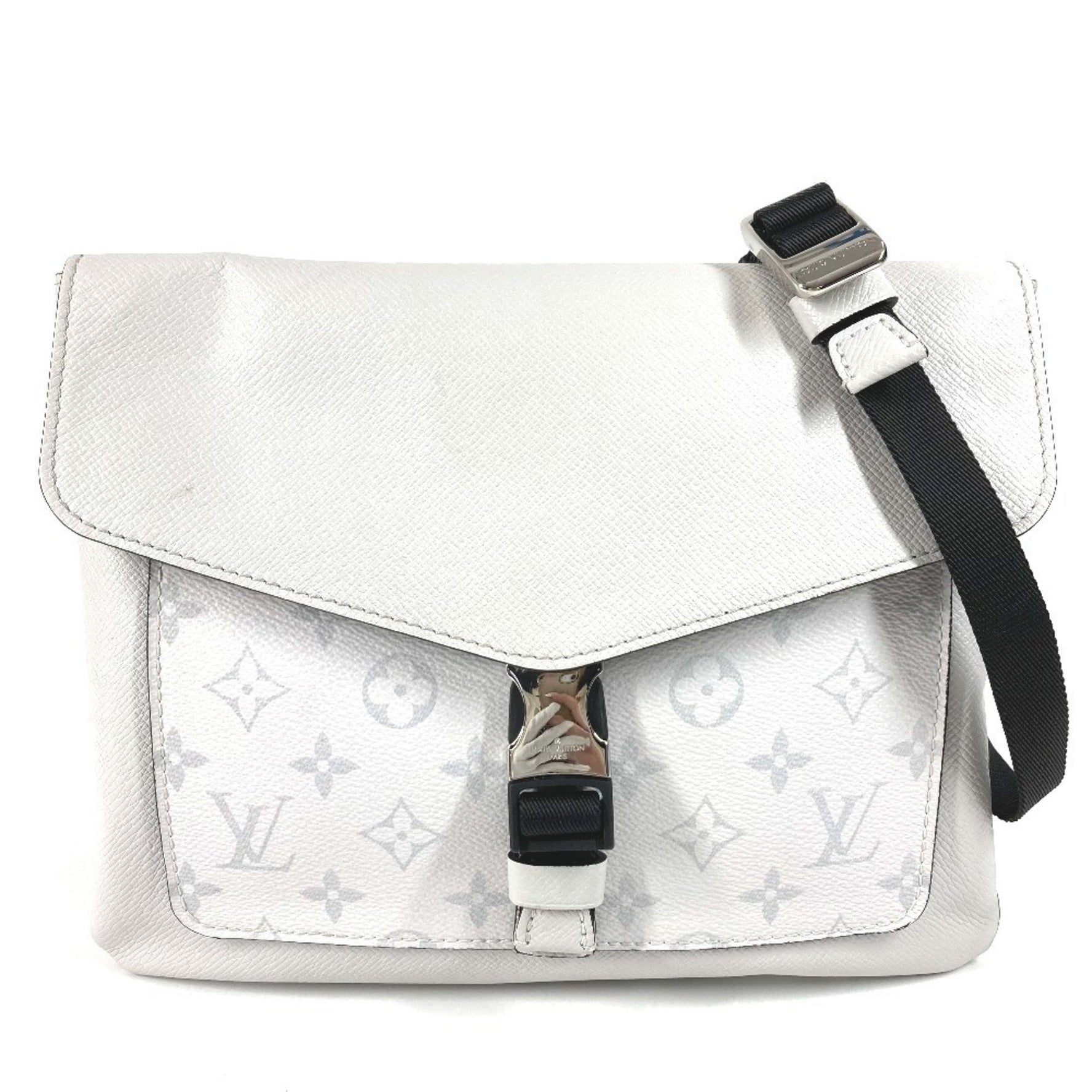 LOUIS VUITTON Taiga Rama Flap Messenger Bag, Crossbody Shoulder Leather/Monogram Canvas, Unisex