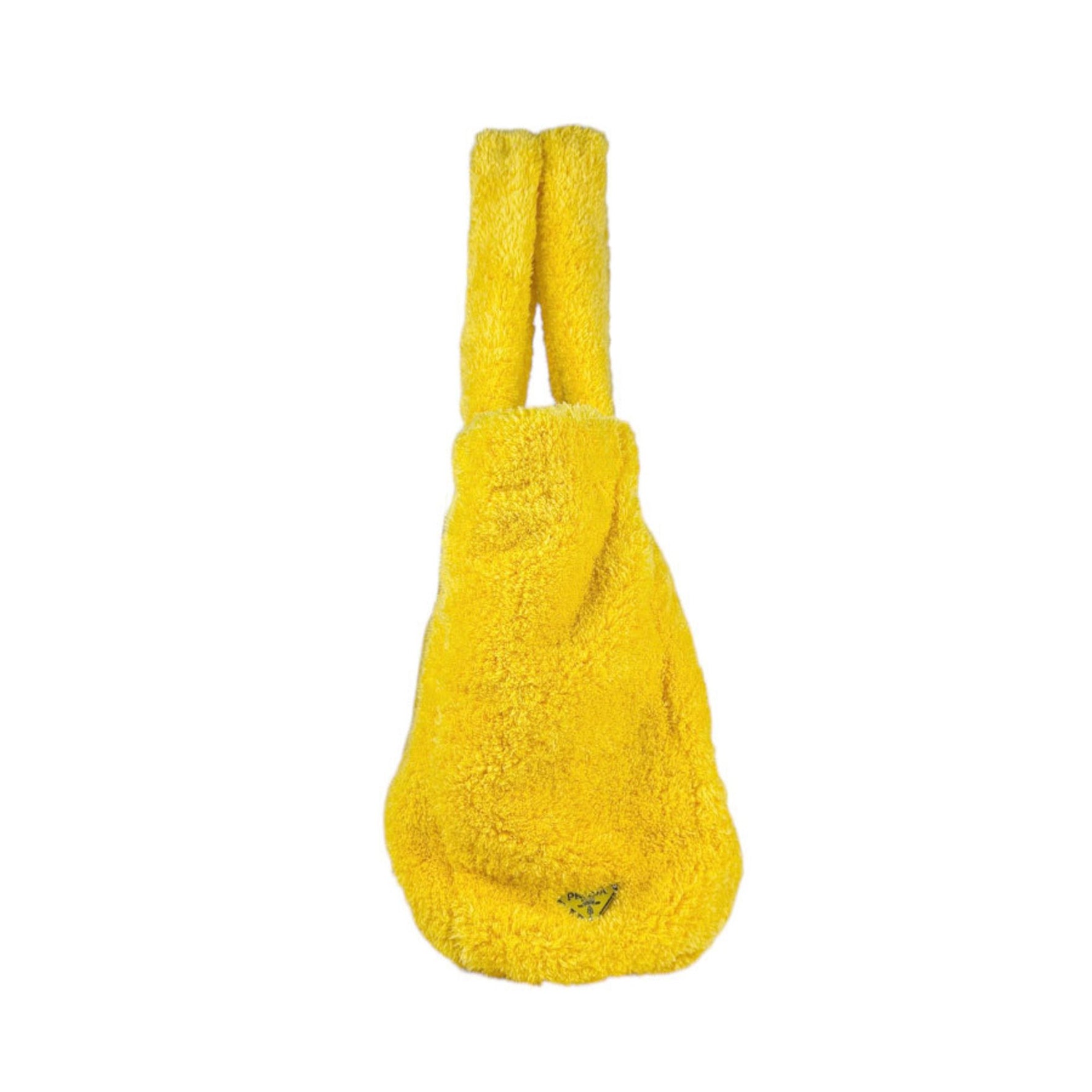 PRADA Handbag Terry Tote Bag Pile Yellow Women's 1BG130 n1112