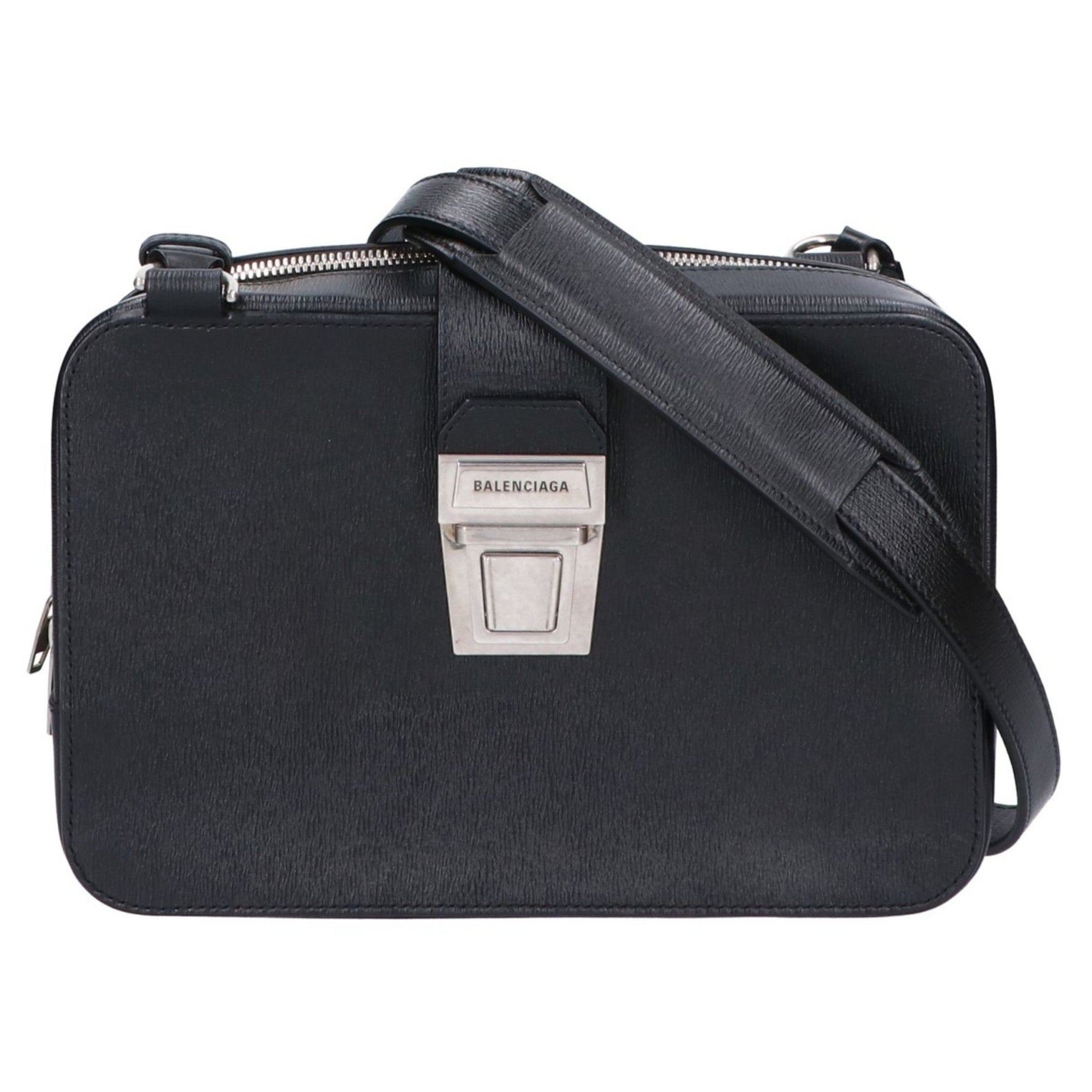 BALENCIAGA Tuck Leather Shoulder Bag