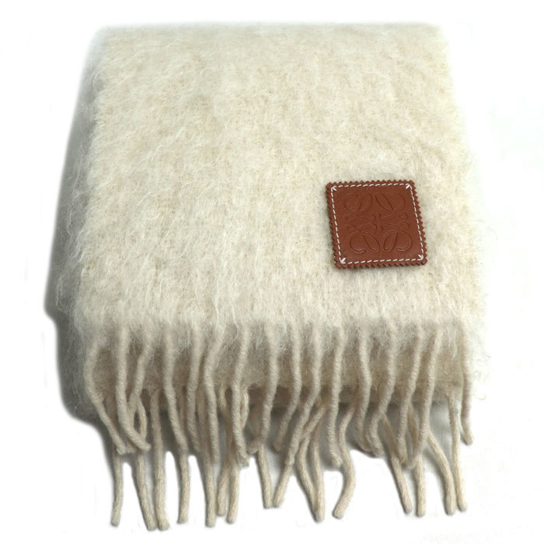 LOEWE Anagram Scarf, Beige, Women's