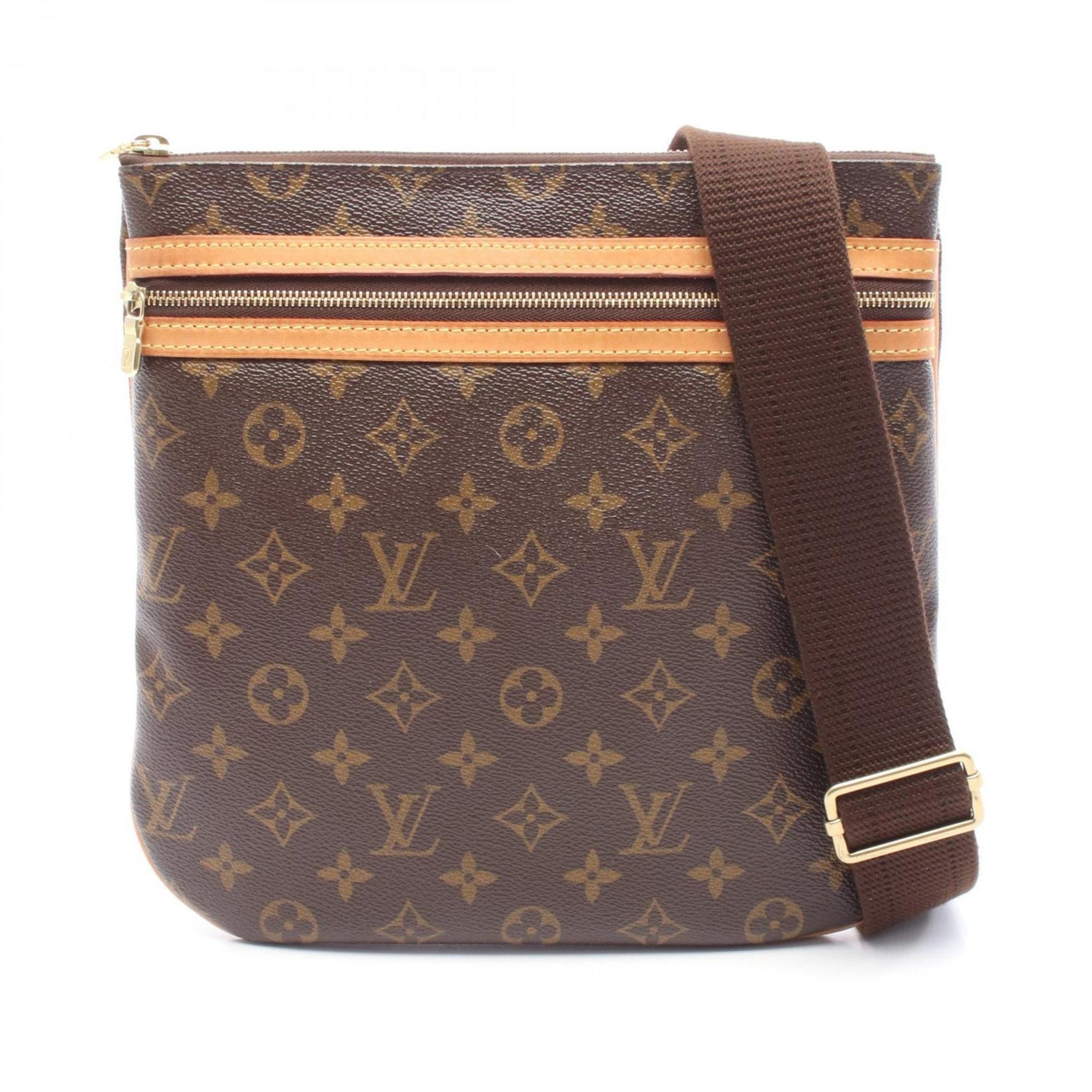 Louis Vuitton Pochette Bosphore Shoulder Bag, Coated Canvas and Leather, Monogram, Brown