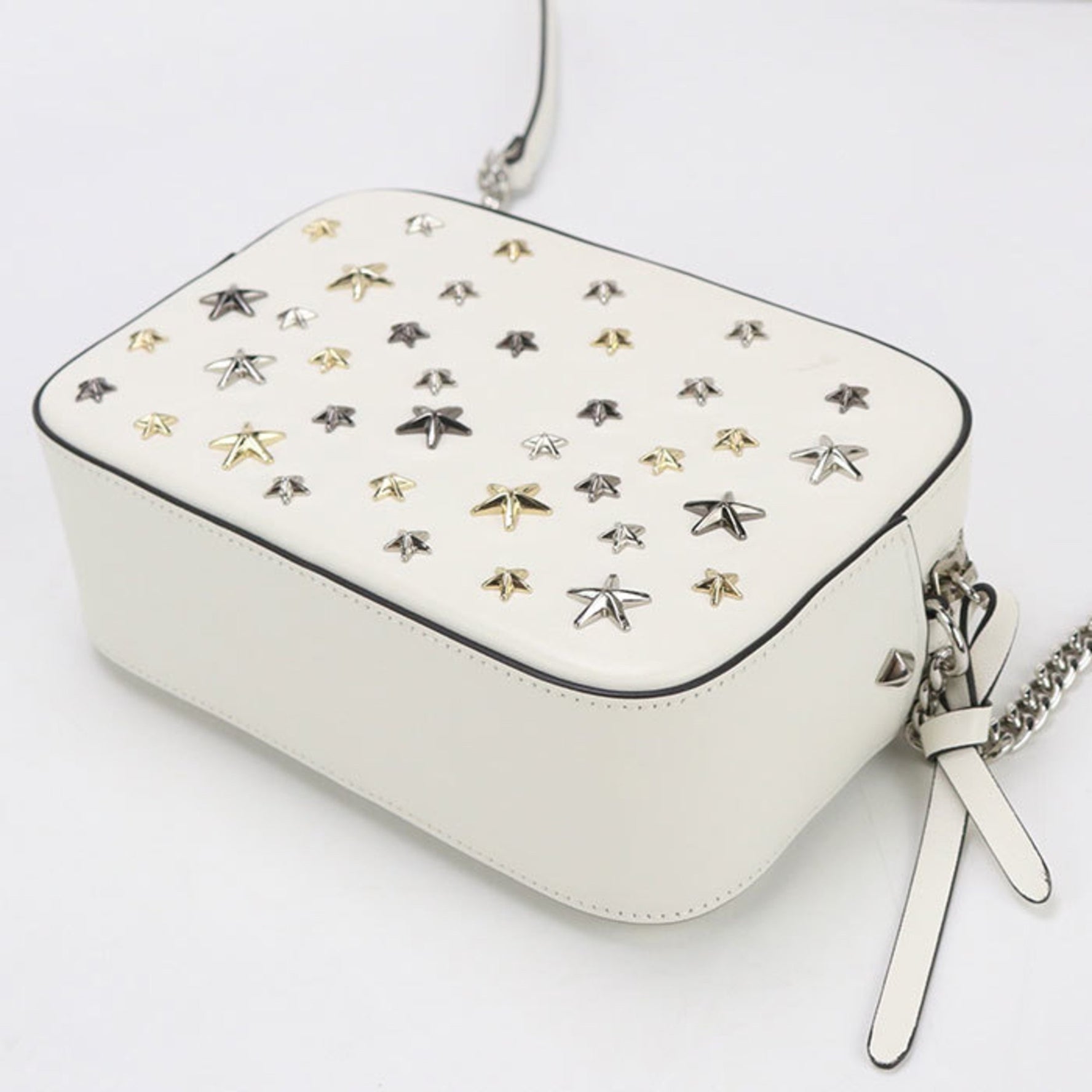 JIMMY CHOO Crossbody Shoulder Bag with Chain and Studs