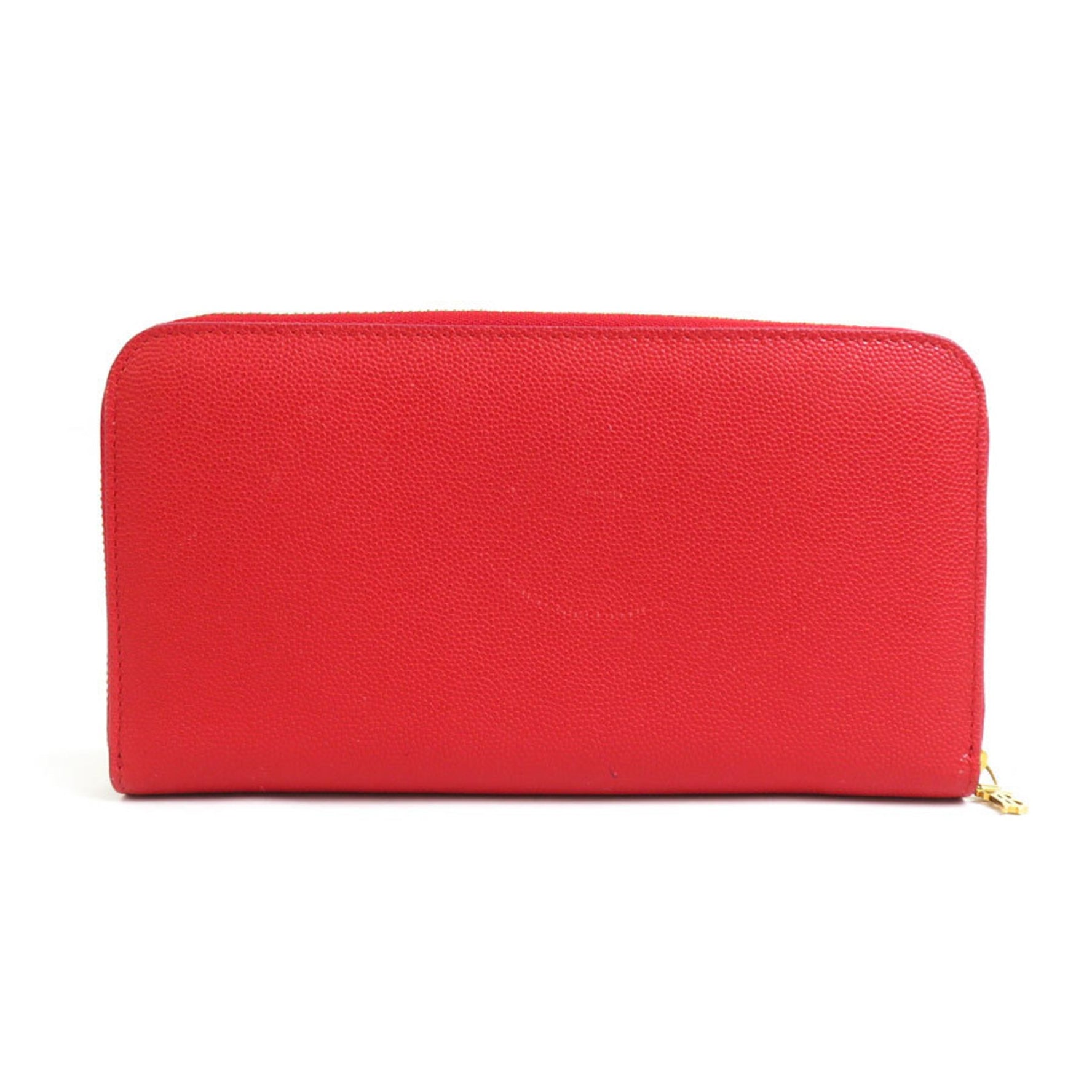 Burberry round long wallet leather red men's women's h30821a