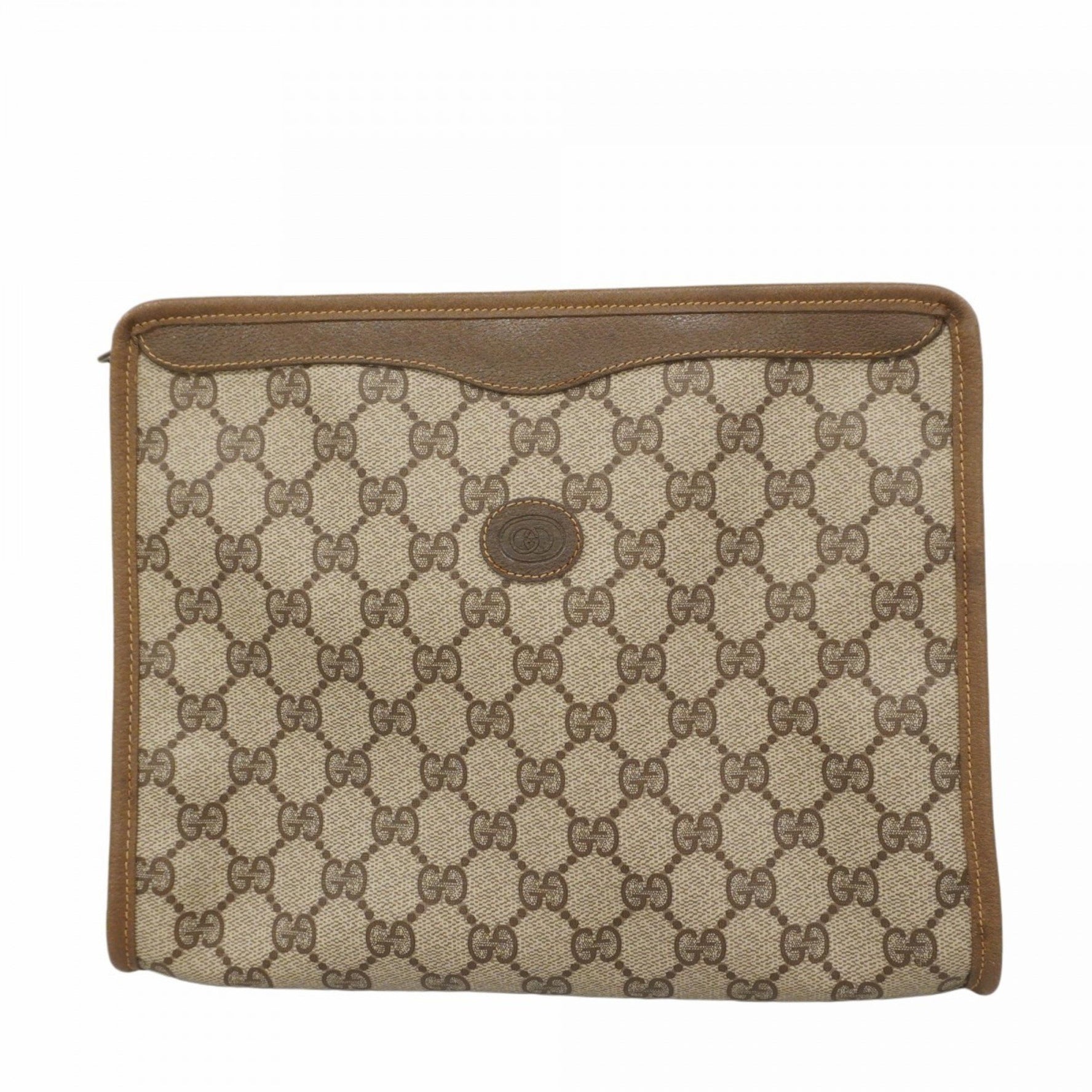 Gucci GG Supreme clutch bag 97 01 038 beige brown