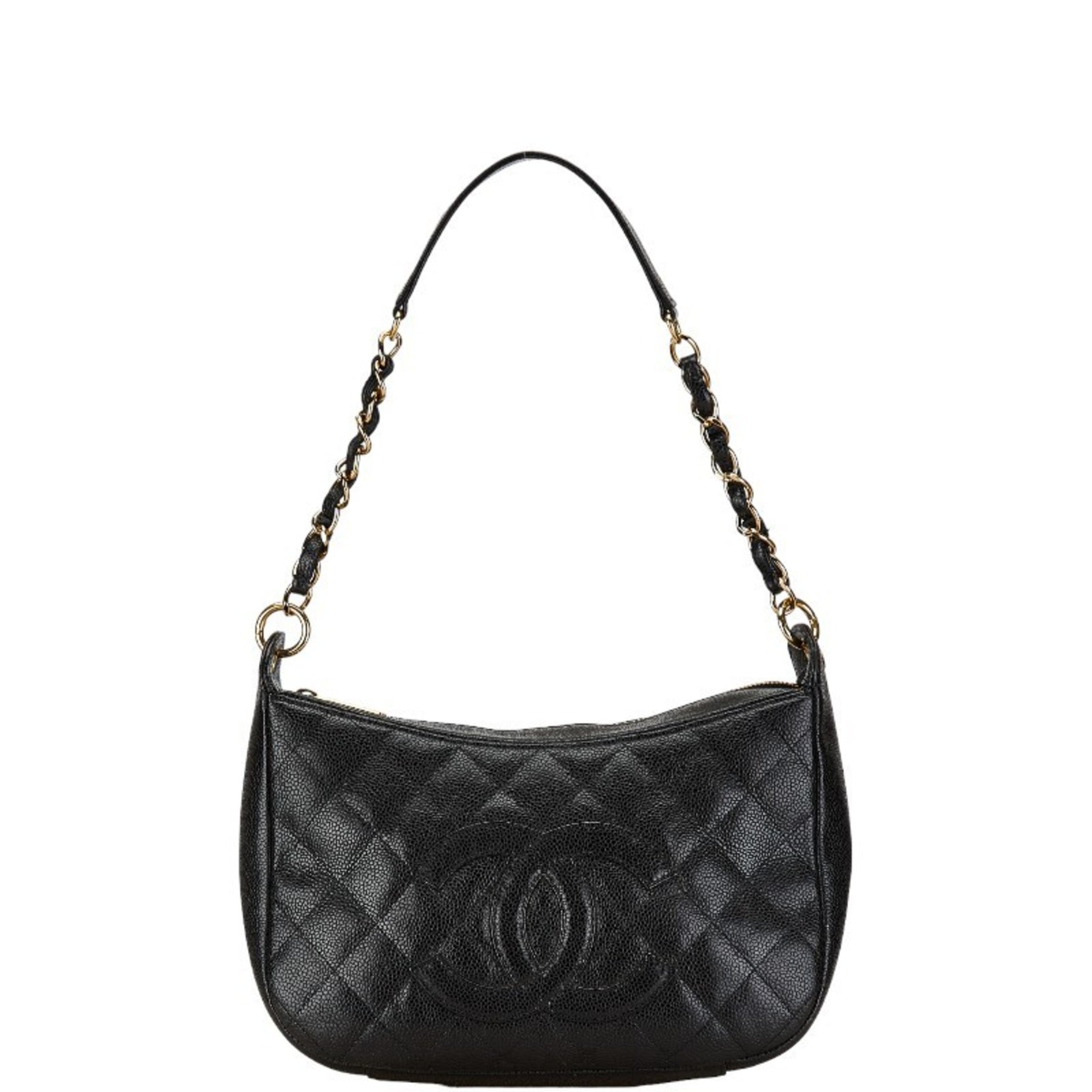 Chanel Matelasse Coco Mark Chain Shoulder Bag Caviar Skin