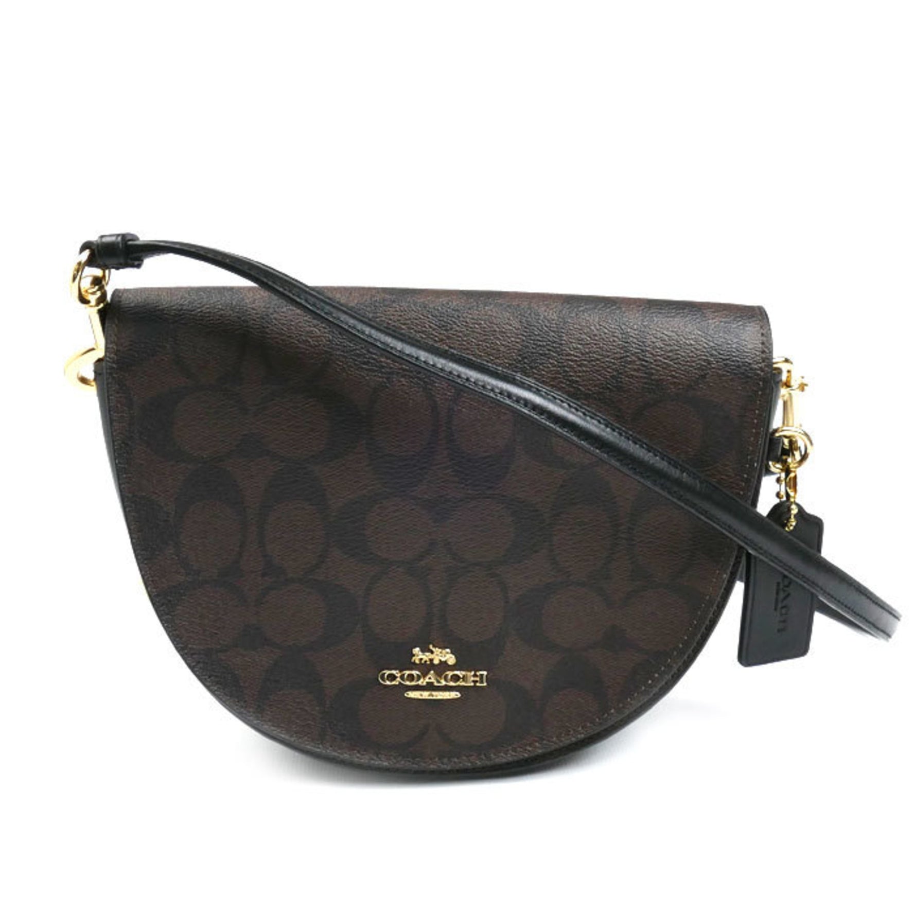 COACH Signature Ellen Crossbody Shoulder Bag, Brown and Black