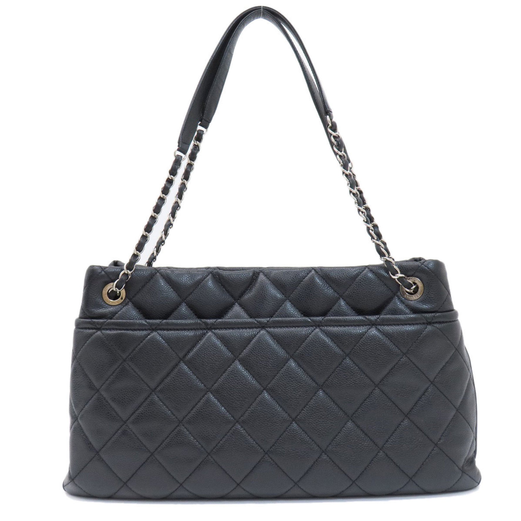 CHANEL Coco Mark Matelasse Tote Bag Soft Caviar Skin