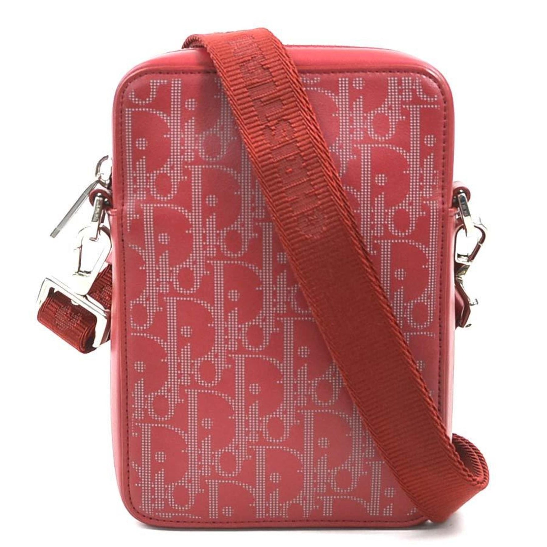Christian Dior Shoulder Bag Leather Red Men's