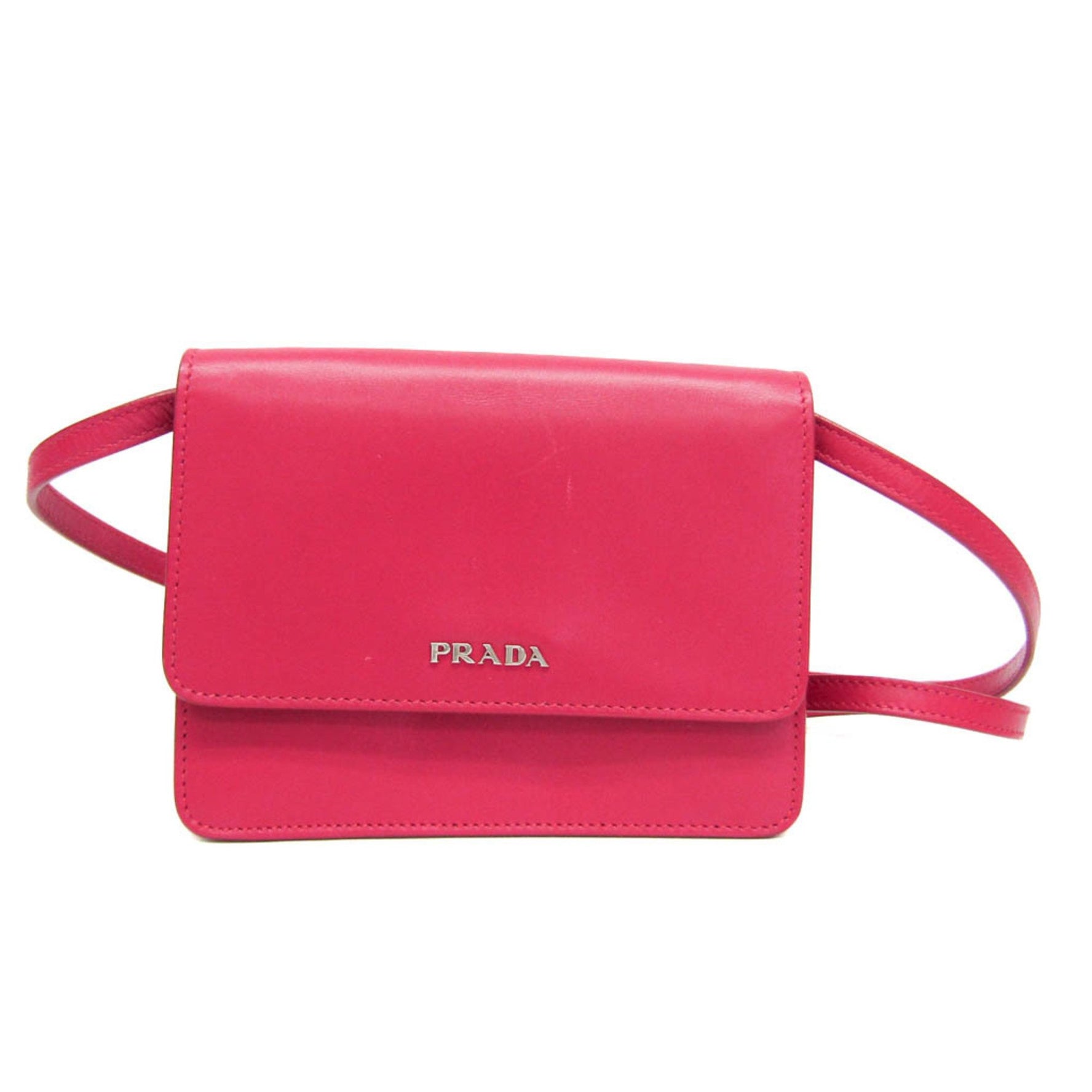 Prada BT1031 Women's Leather Shoulder Bag Peonia
