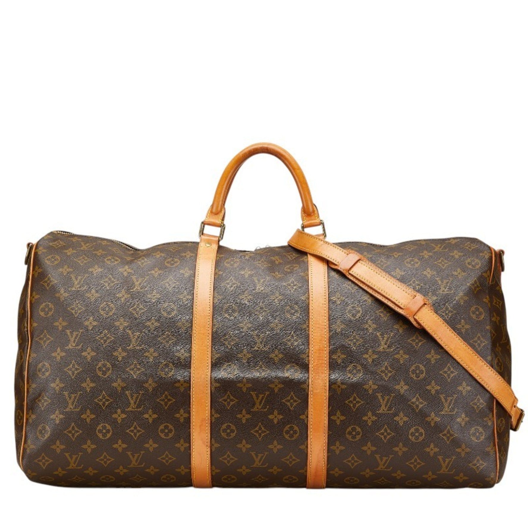Louis Vuitton Monogram Keepall 60 Bandouliere Boston/Shoulder Bag, 2-Way, M41412, Brown PVC Leather, Women's, LOUIS VUITTON