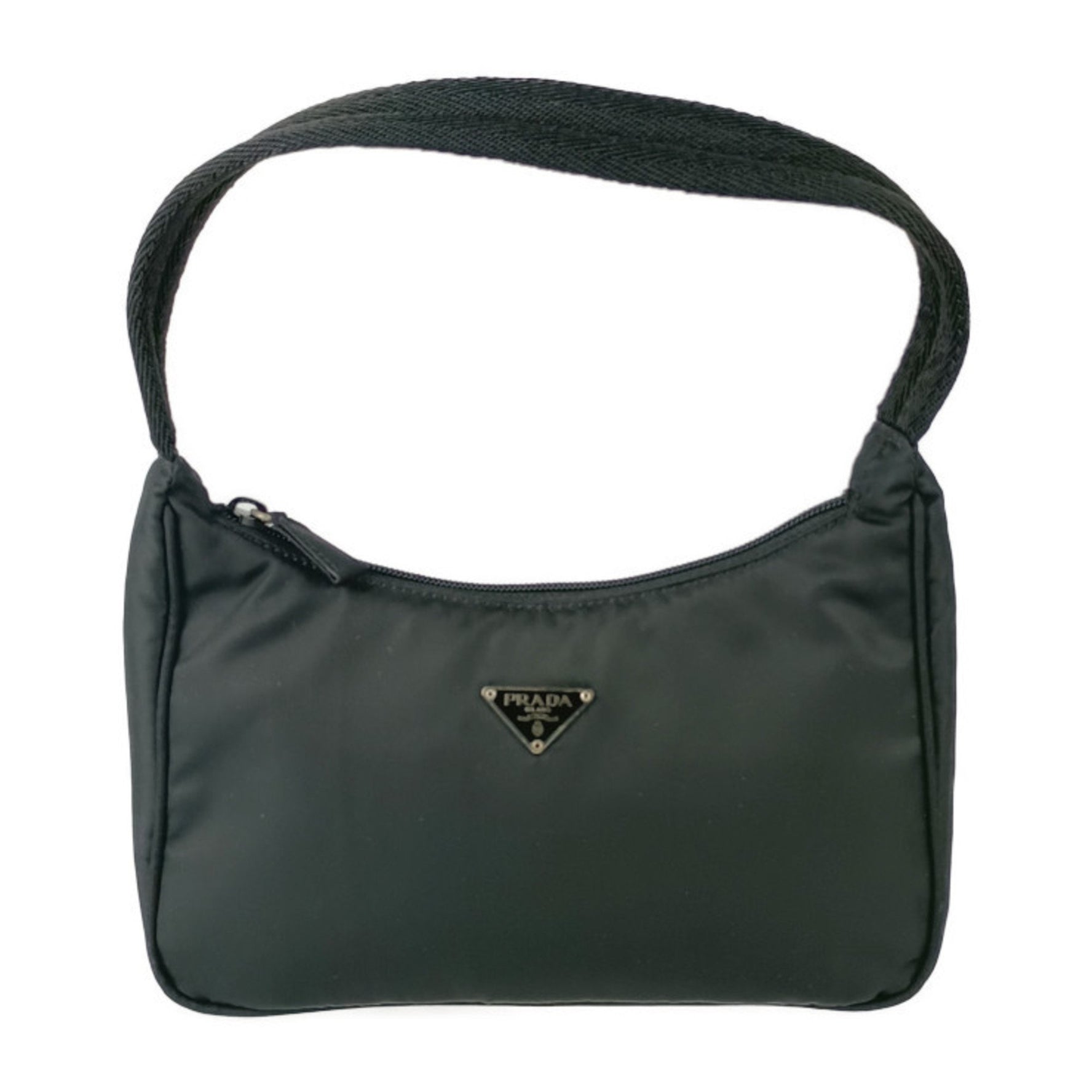 PRADA Prada Handbag TESSUTO SPORT MV515 Black Nylon Women's Pouch Triangle Plate
