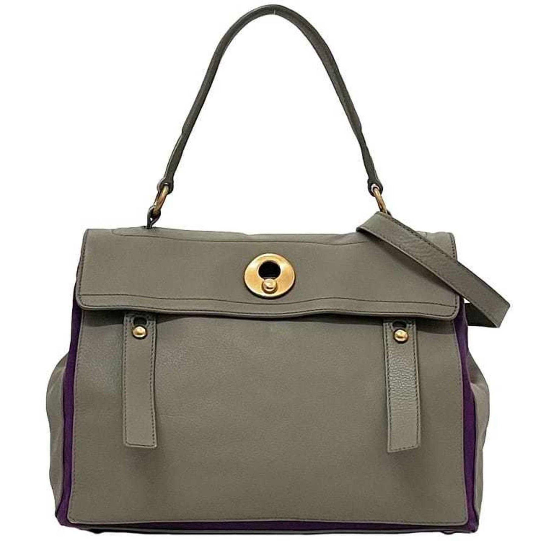Saint Laurent 2way bag ec-22853 gray purple Muse leather SAINT LAURENT PARIS flap shoulder for women