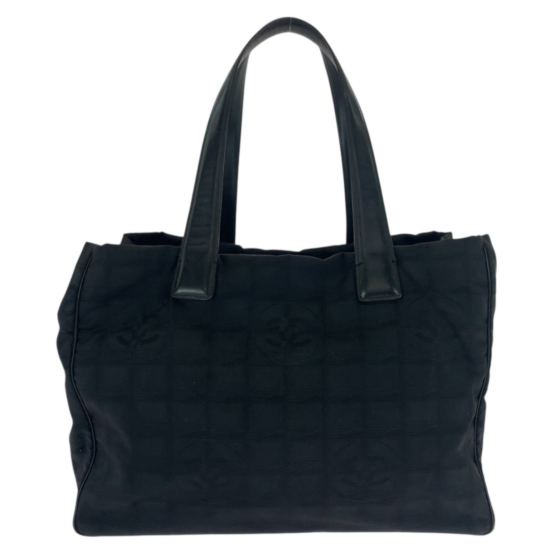 CHANEL New Travel Line Neutral Tote MM with Gold Hardware, Nylon and Leather Bag, Shoulder Bag