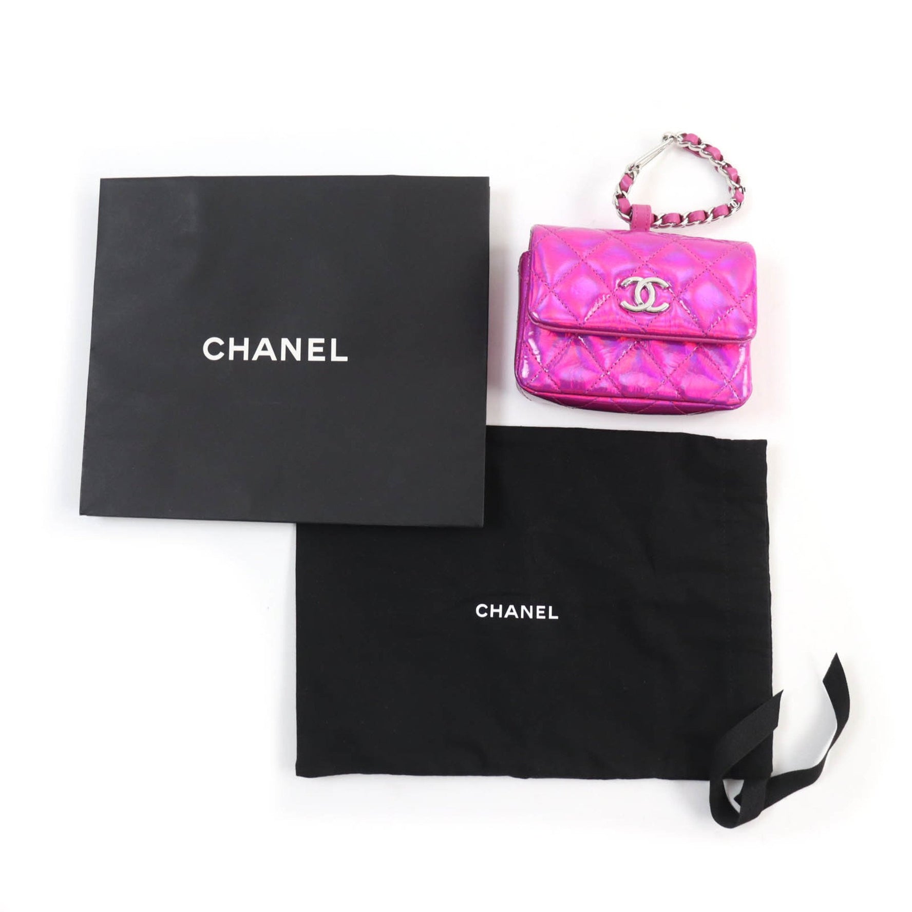 CHANEL Year Gift 2023 Matelassé Enamel Pouch with Coco Mark Hardware, Neon Includes Dust Bag, Made in Italy