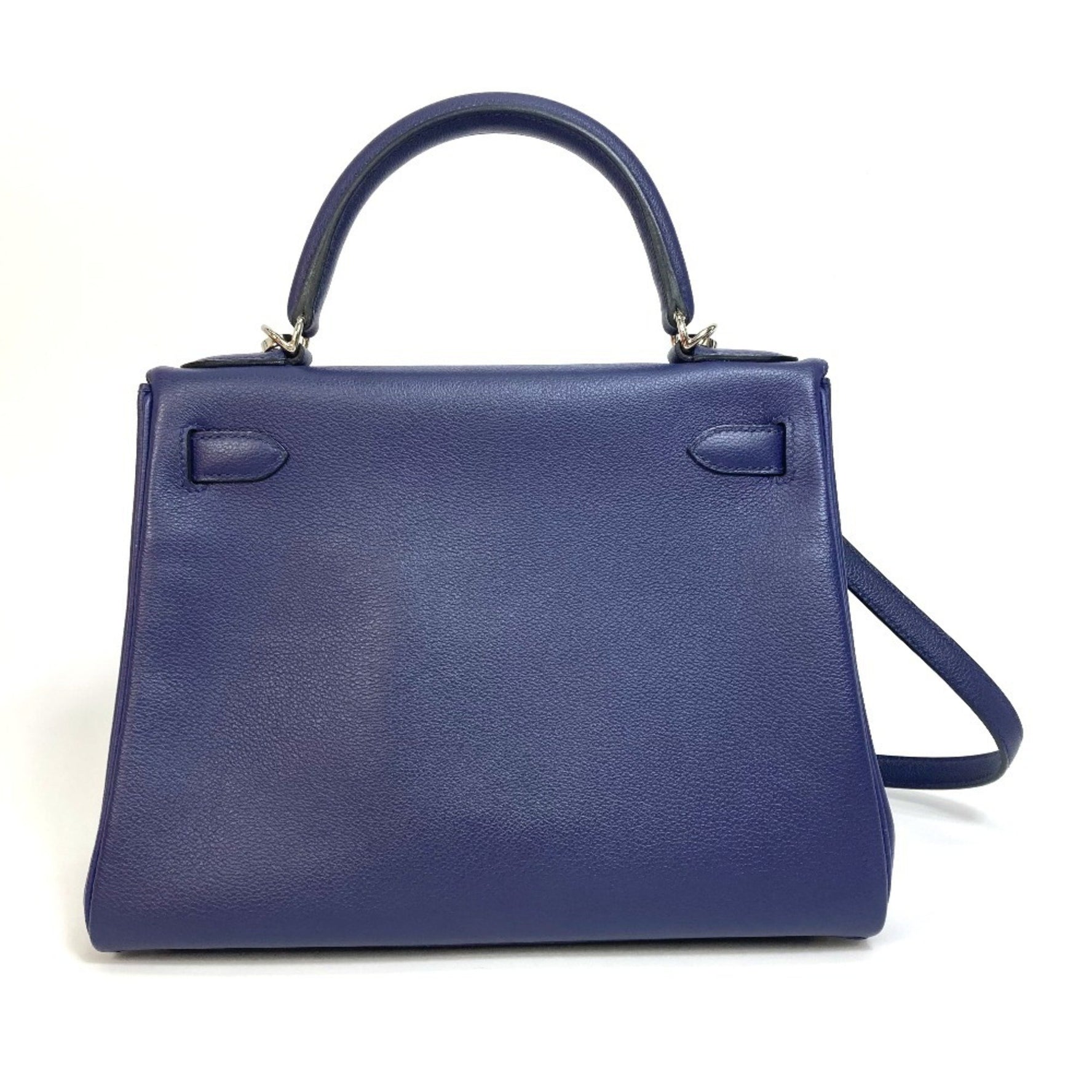 HERMES Kelly Verso 28 Inner Stitching Bag Shoulder Handbag Evercolor Ankle Zellige