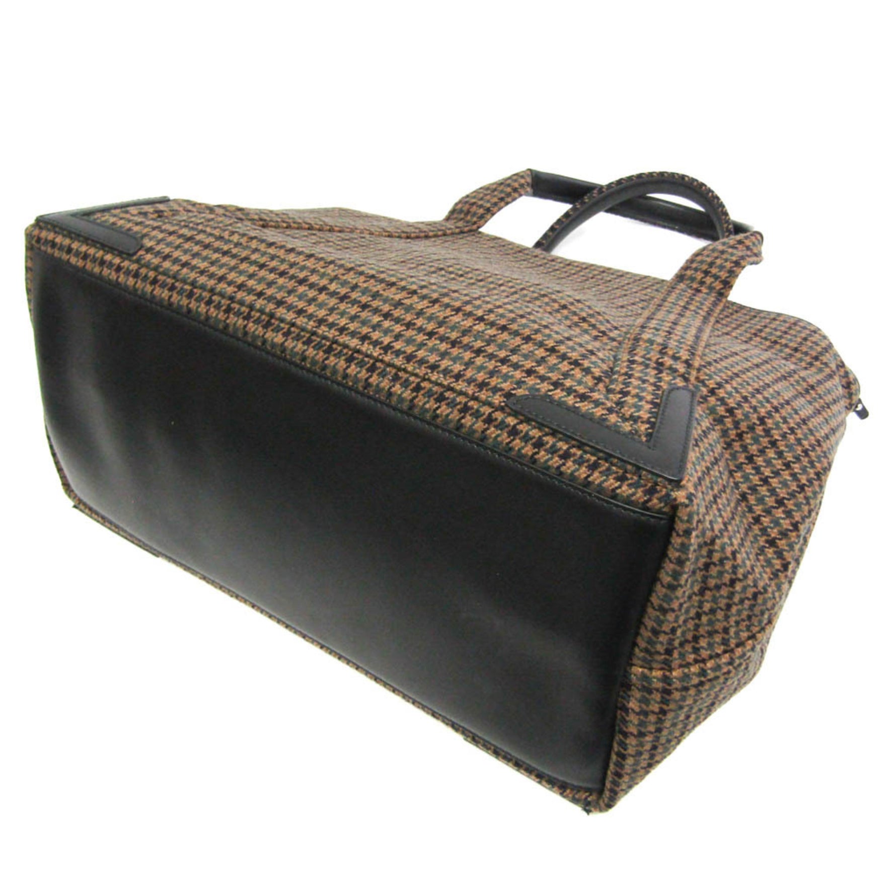 Balenciaga Navy Cabas M Men,Women Wool,Leather Handbag,Tote Bag Brown