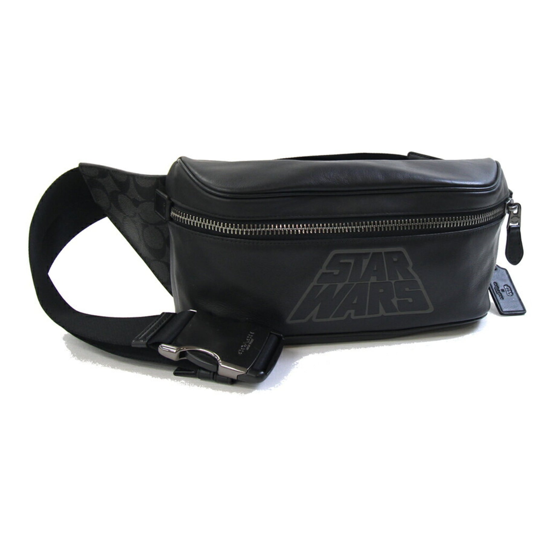 Coach Star Wars Collaboration Body Bag Black and Gray Leather PVC Signature Waist