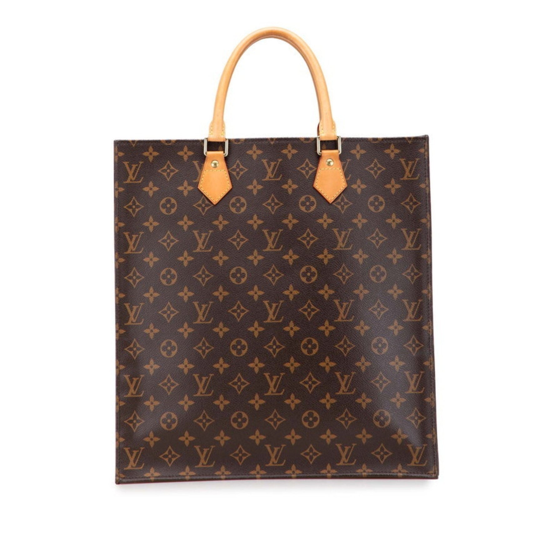 Louis Vuitton Monogram Sac Plat Handbag Tote Bag Leather LOUIS VUITTON