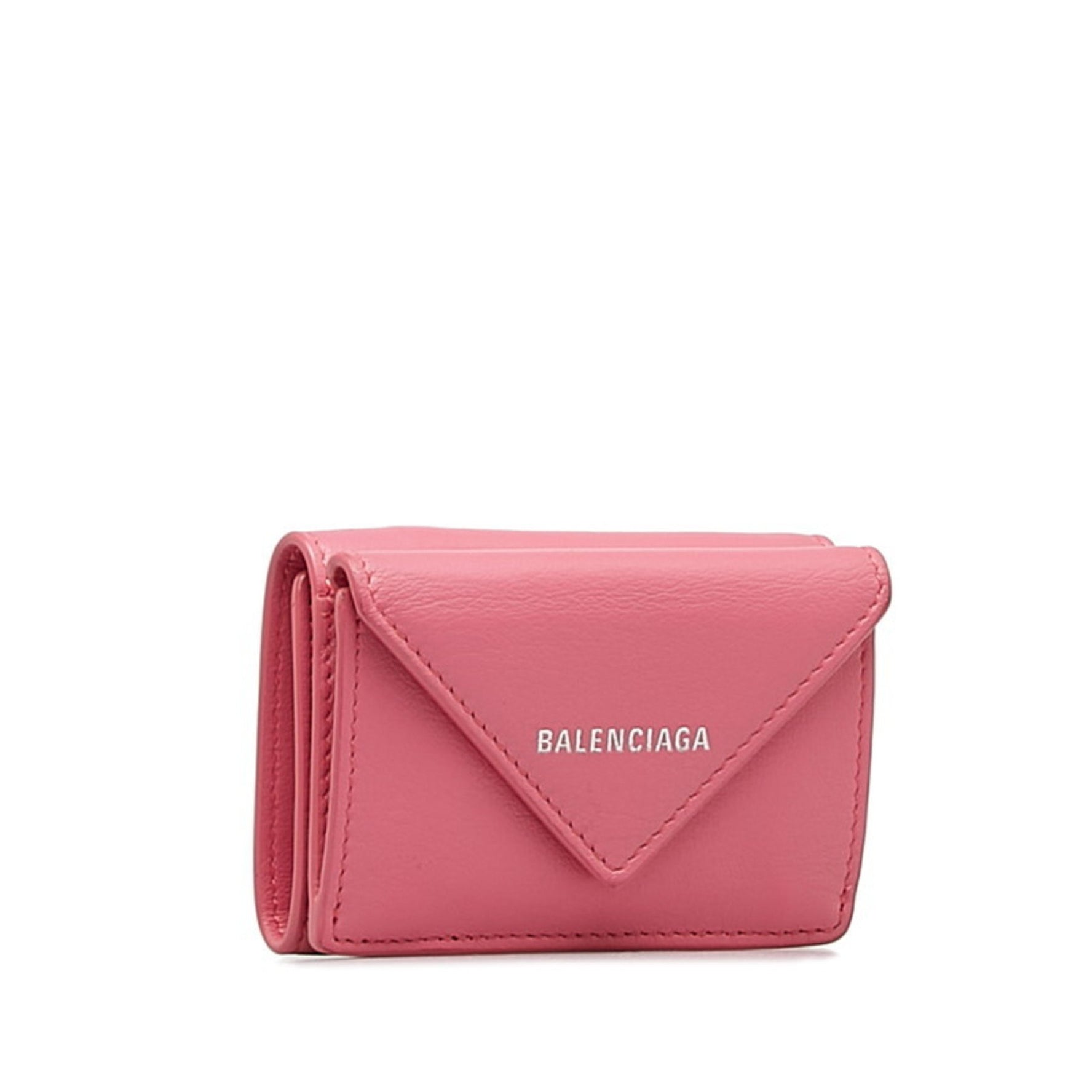 Balenciaga Mini Paper Wallet Bi-fold Pink Leather Women's BALENCIAGA