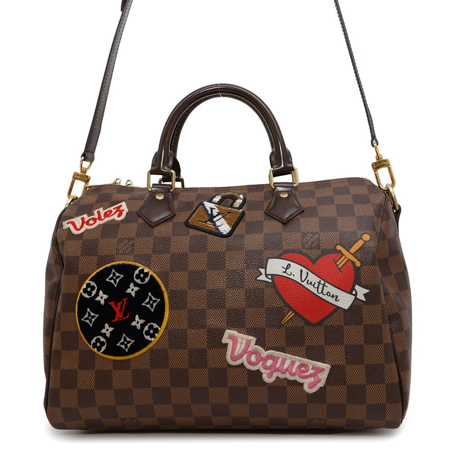 Louis Vuitton Handbag Damier Ebene Speedy Bandouliere 30 Sticker 2way Shoulder Bag Mini Boston