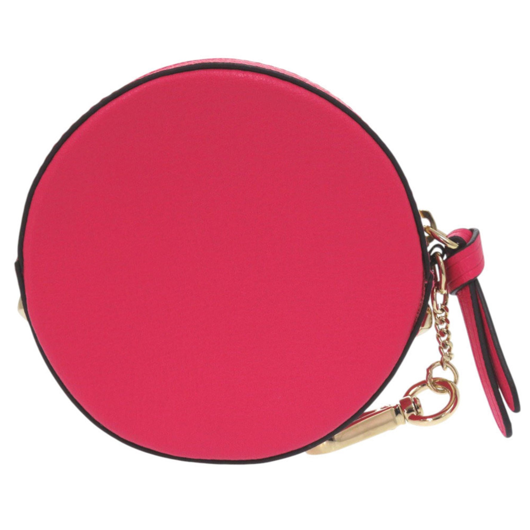 Unused Jimmy Choo Jaycee Round Coin Purse in Leather with Dragon Pink Design, 0571 JIMMY CHOO
