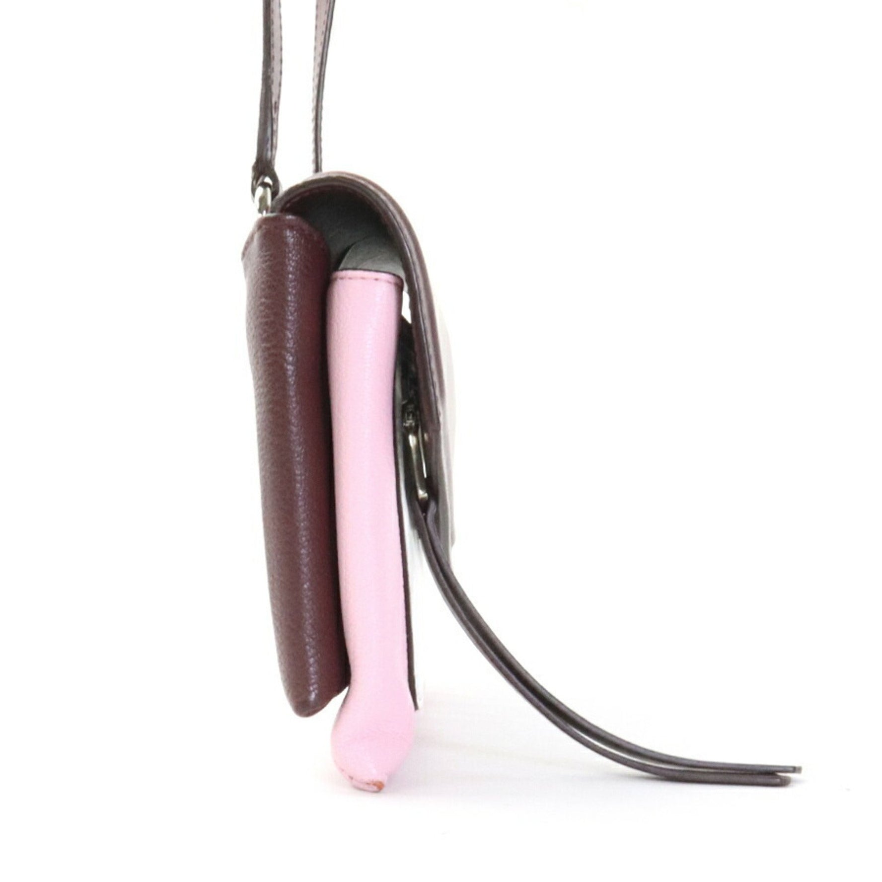 Givenchy Crossbody Shoulder Bag Leather Bordeaux x White Pink Ladies