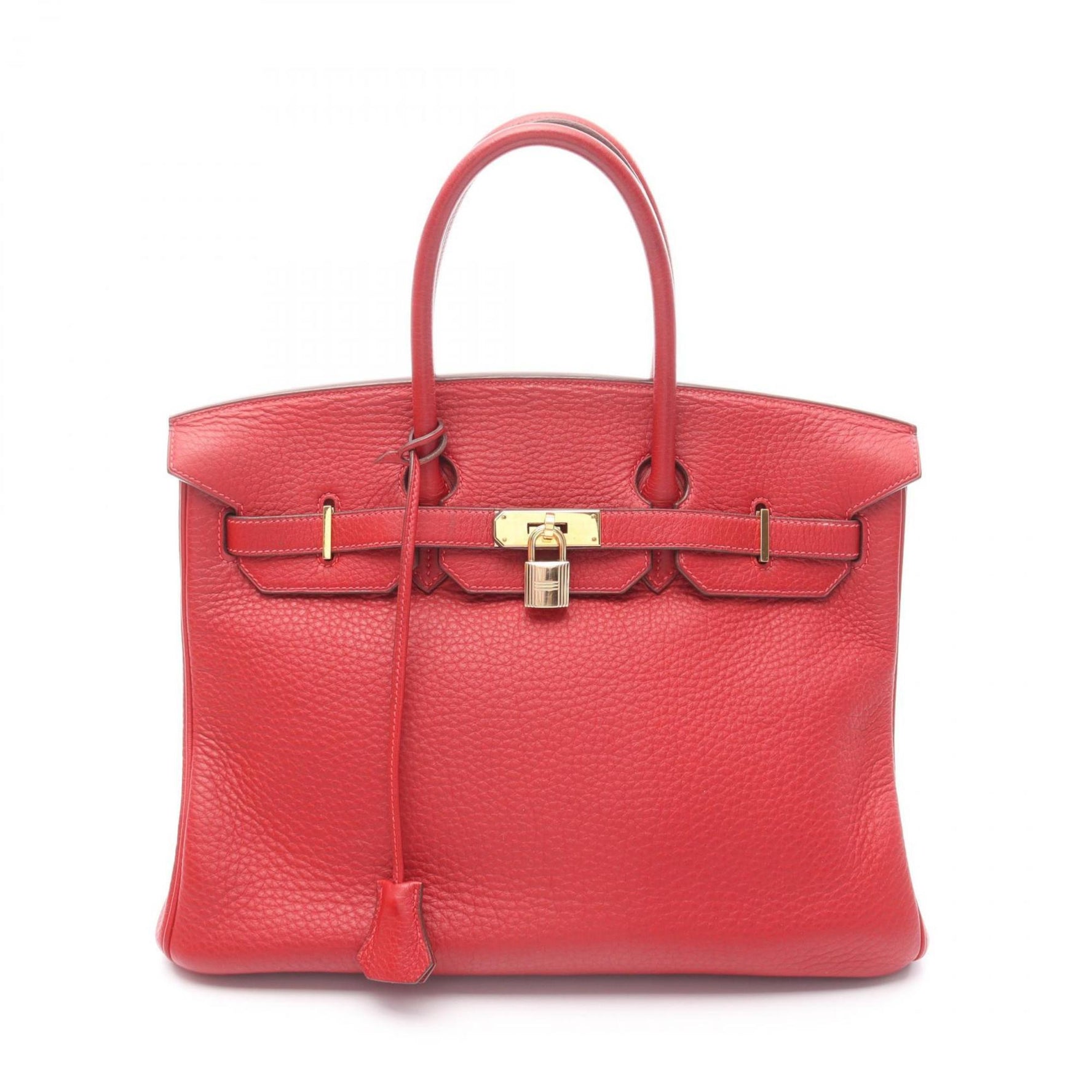 Hermes Birkin 35 handbag, leather, Fjord, women's, red