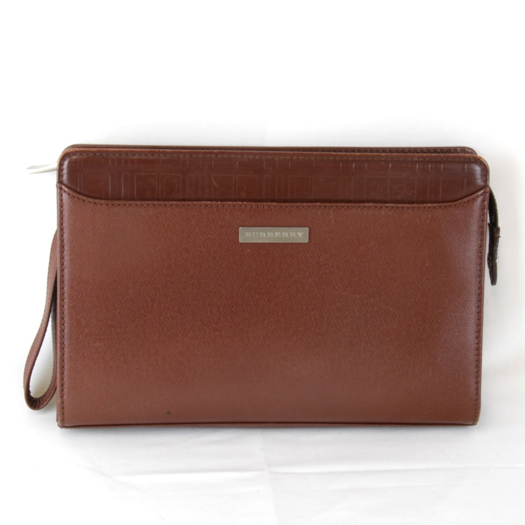 BURBERRY Burberry Clutch Bag Leather Brown Women's