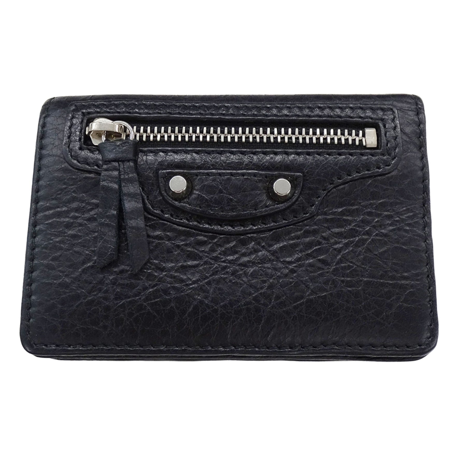 Balenciaga Card Case Classic Leather Bifold Business Case, Size Compact