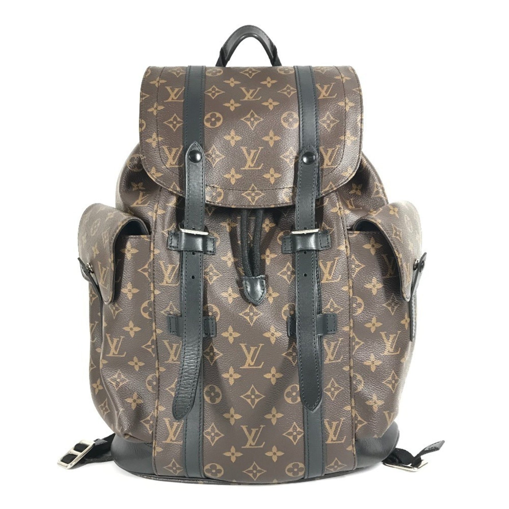 LOUIS VUITTON Monogram Macassar Christopher MM Backpack, Canvas/Leather, Brown