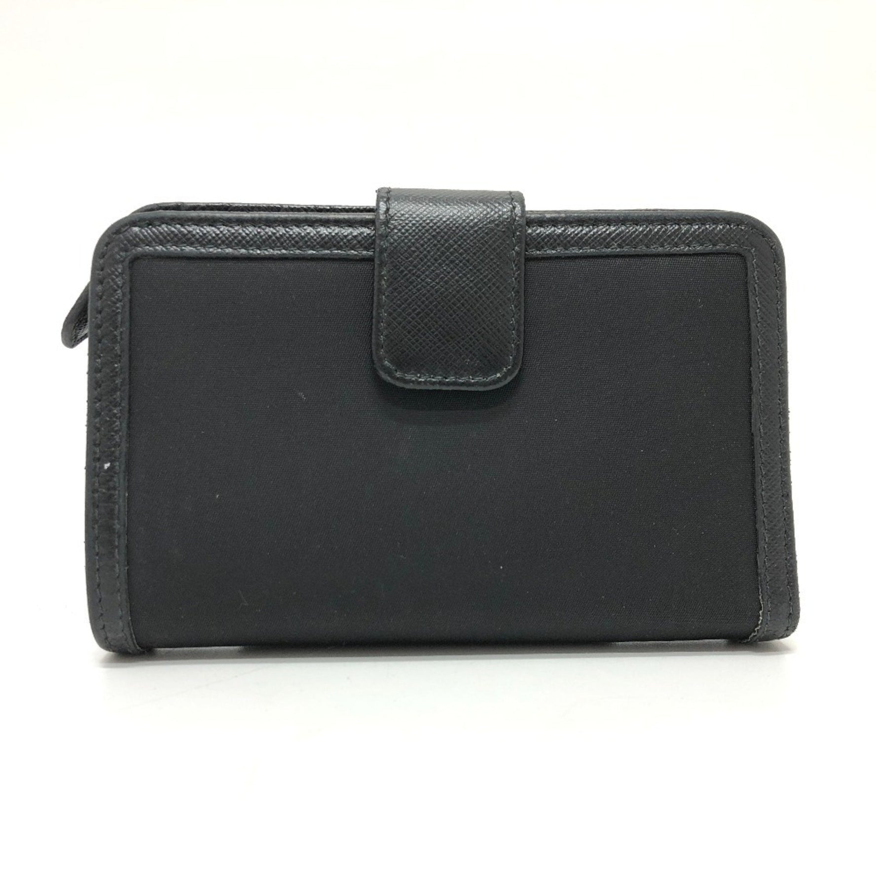 PRADA Triangle Plate Bifold Wallet in Nylon/Leather