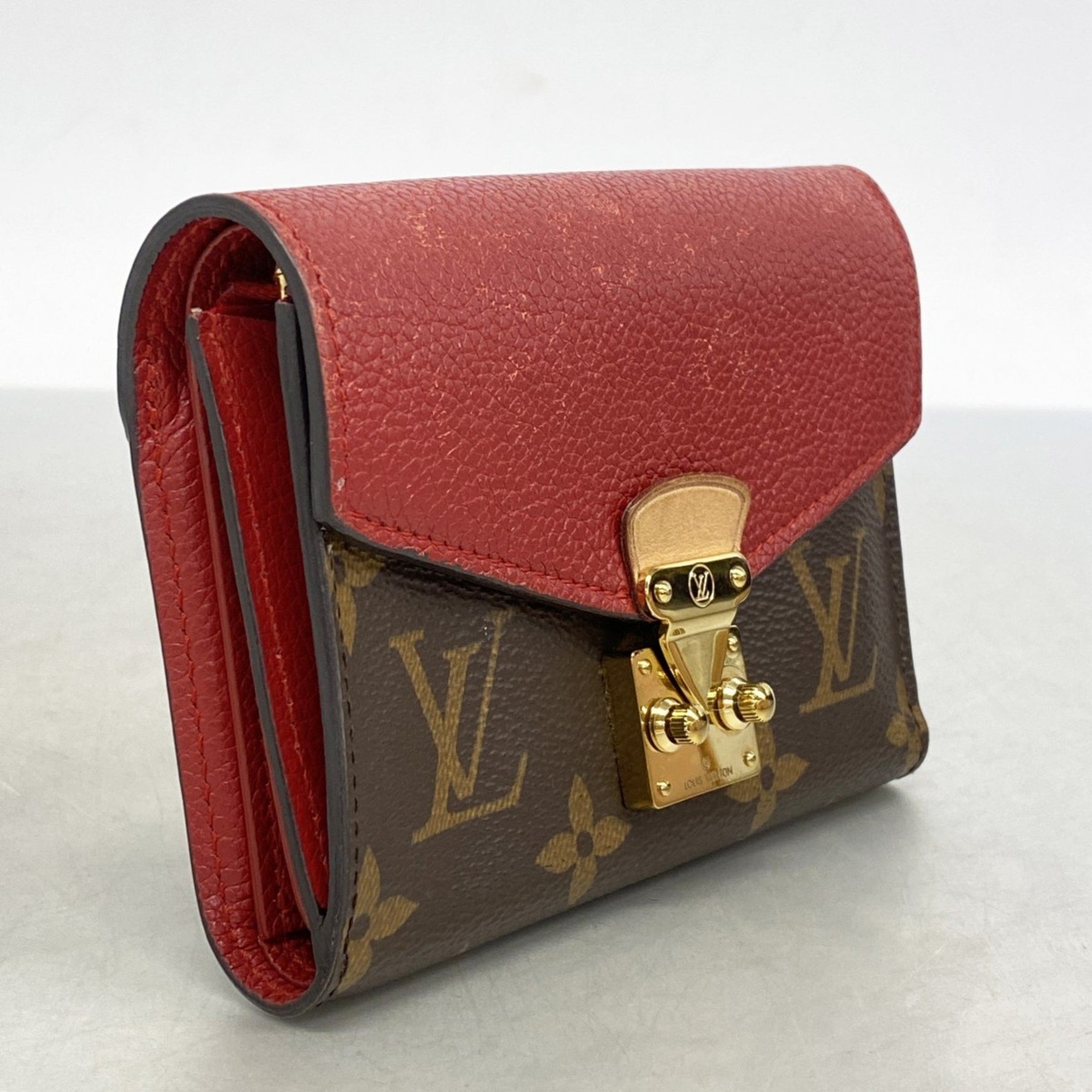 Louis Vuitton Tri-fold Wallet Monogram Portefeuille Pallas Compact M67478 Cerise Women's