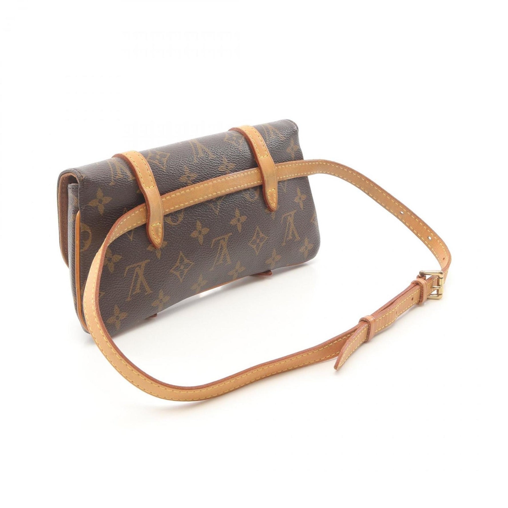 Louis Vuitton Marel Pochette Waist Bag/Body Bag in Coated Canvas and Leather with Monogram Design, Brown