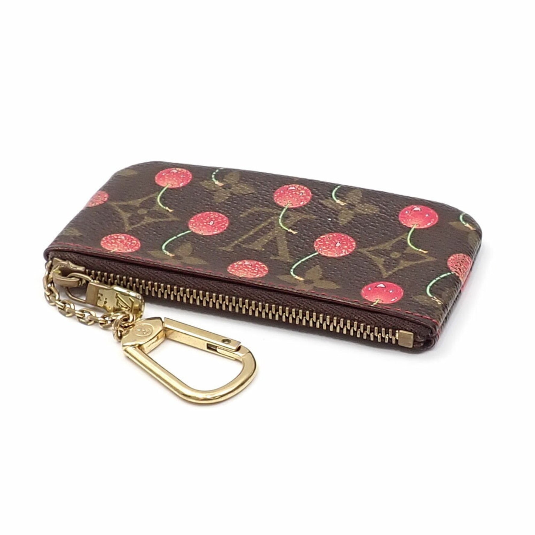 Louis Vuitton Monogram Cherry Coin Purse, Pochette Cle, Case