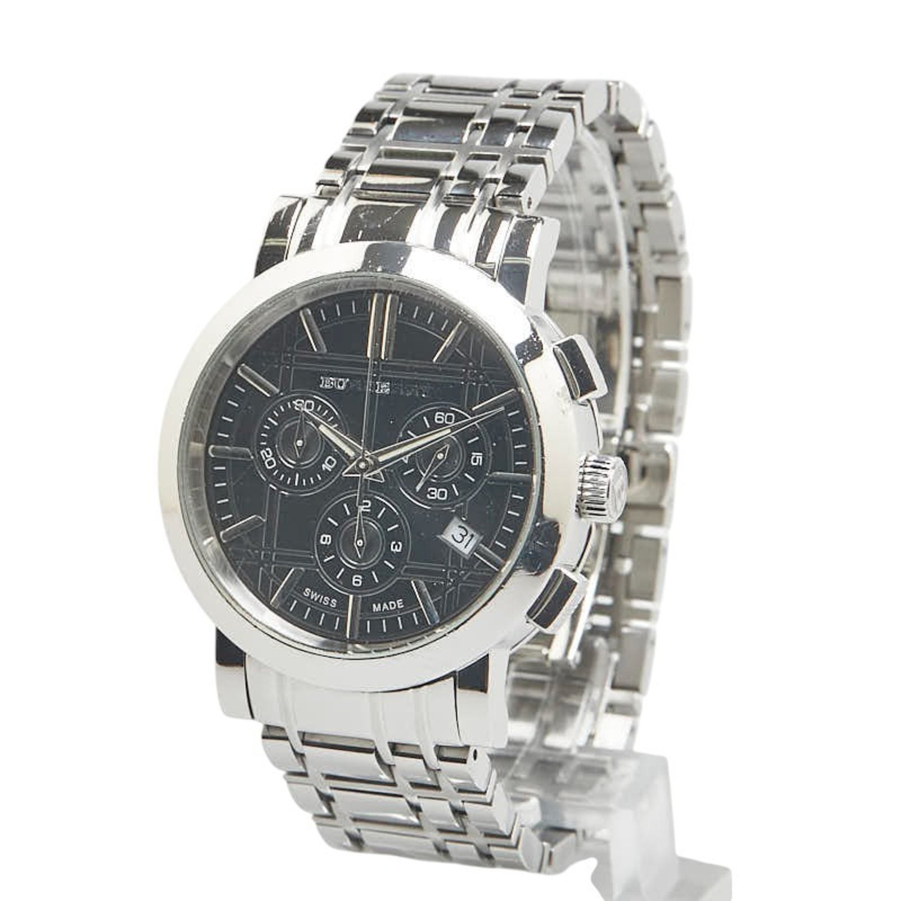 Burberry Heritage Watch BU1366 Quartz Black Dial Stainless Steel Men's BURBERRY