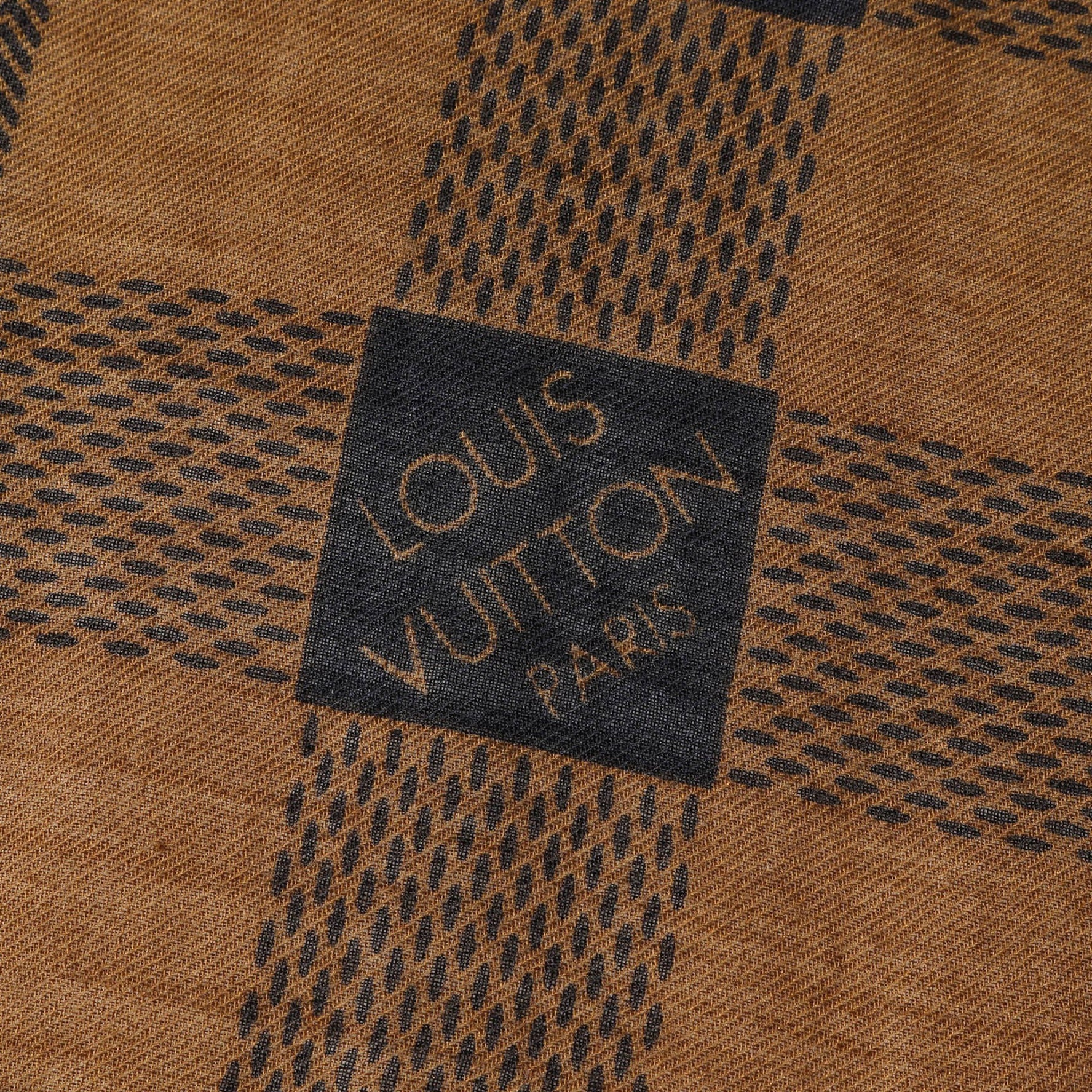 Louis Vuitton Masai Check Wool/Silk Large Stole Brown Black