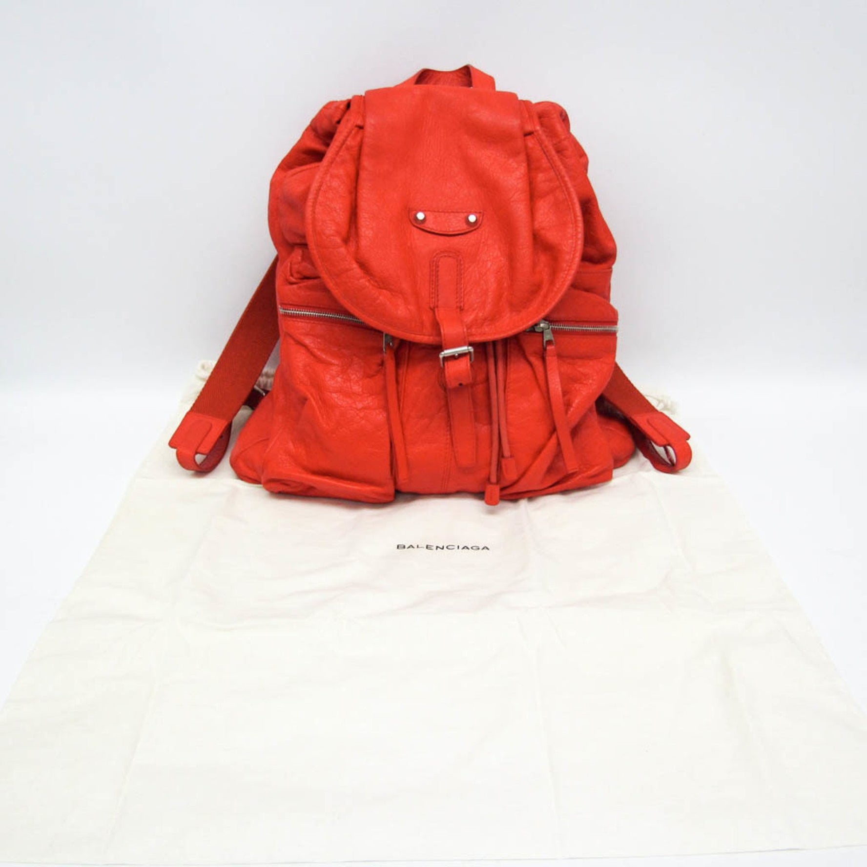 Balenciaga Women,Men Leather Backpack Red Color