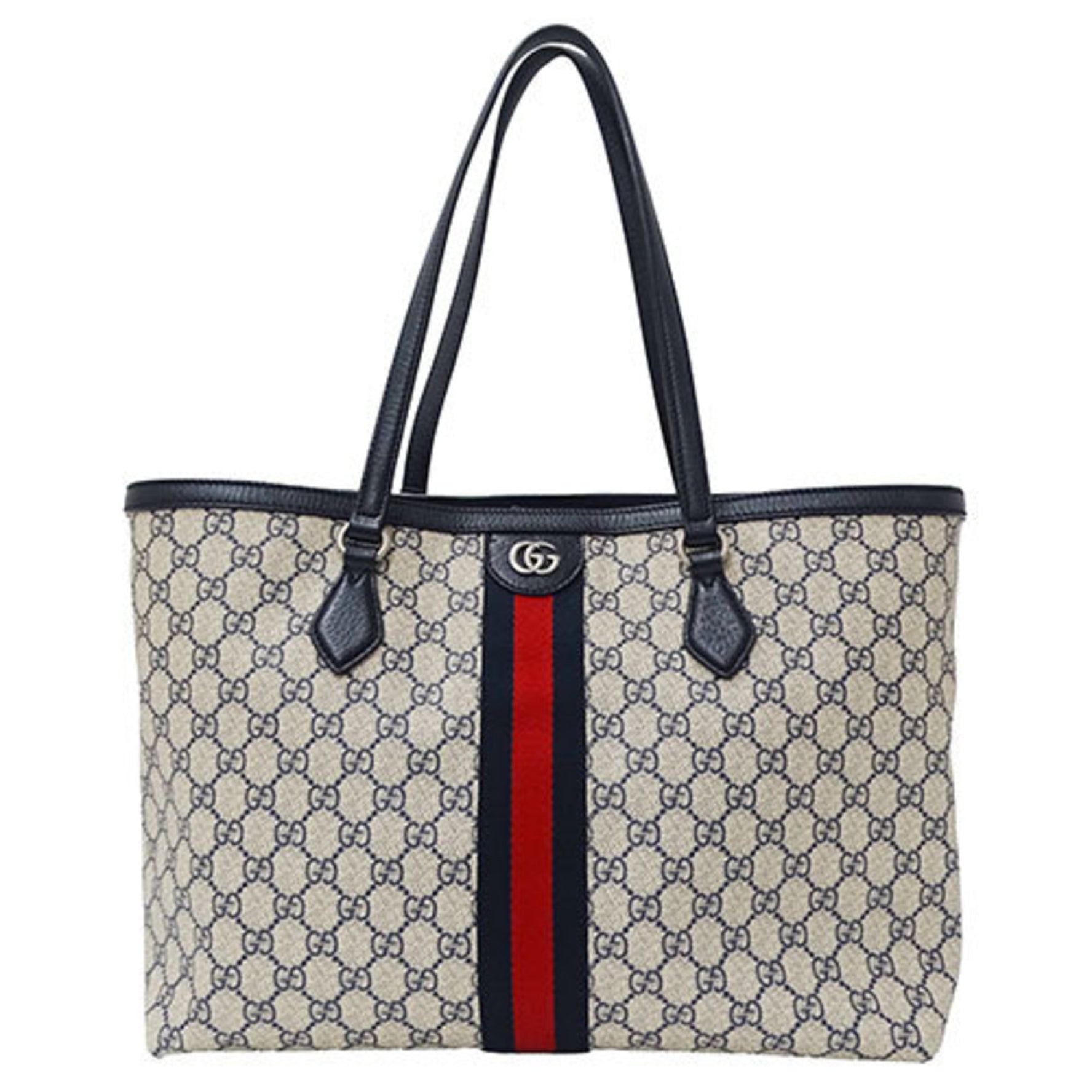 GUCCI Women's and Men's Tote Bag Ophidia GG Supreme Canvas Navy Ivory