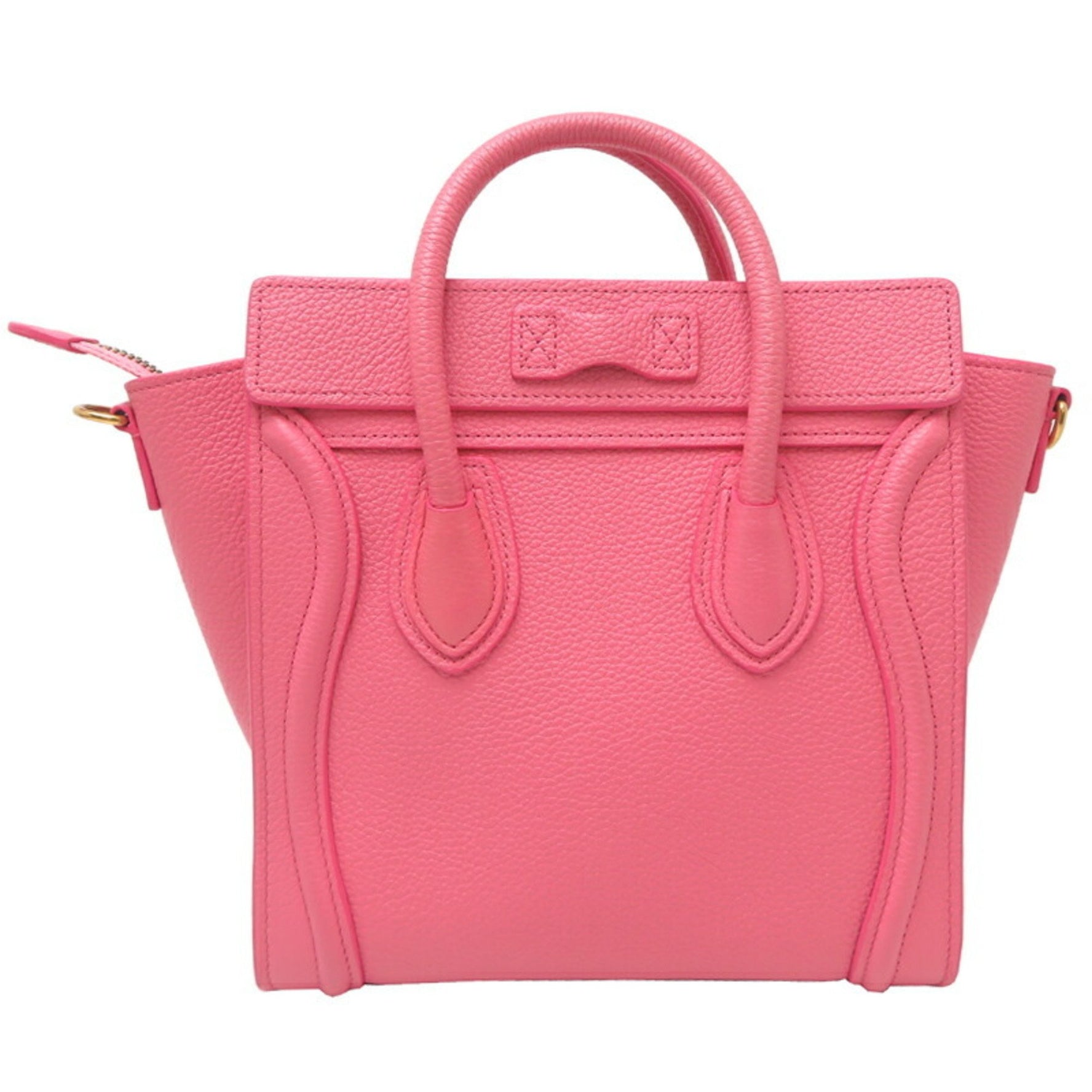 Celine Luggage Nano Shopper Handbag Calfskin Flamingo