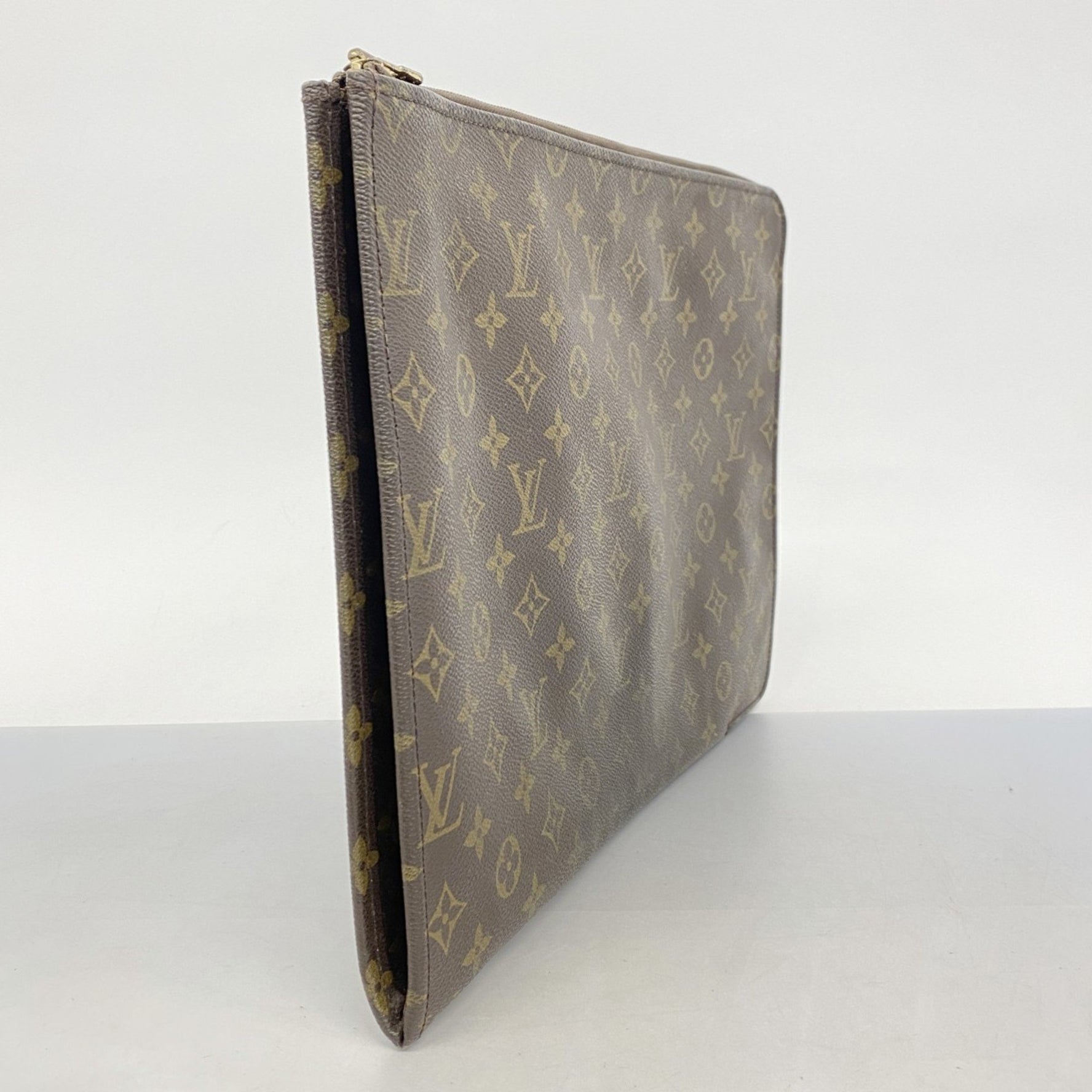 Louis Vuitton Monogram Poche Document Clutch Bag M53456 Brown Men's