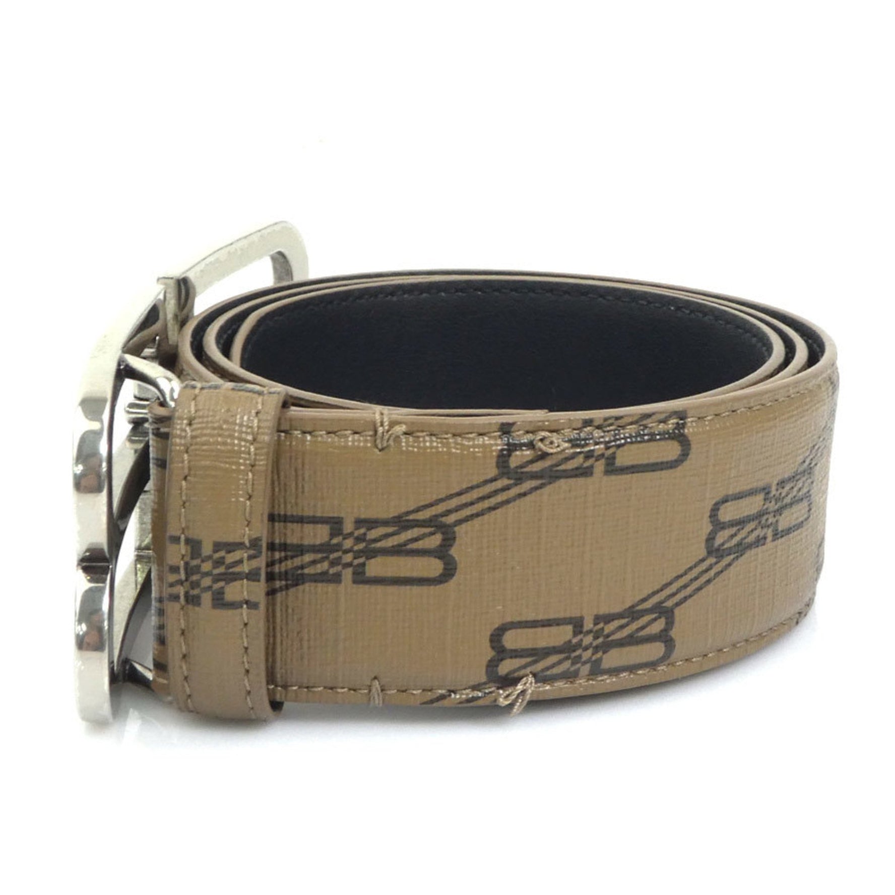 Balenciaga BALENCIAGA Belt, Coated Canvas, Brown and Black, Men's Women's, 56287k