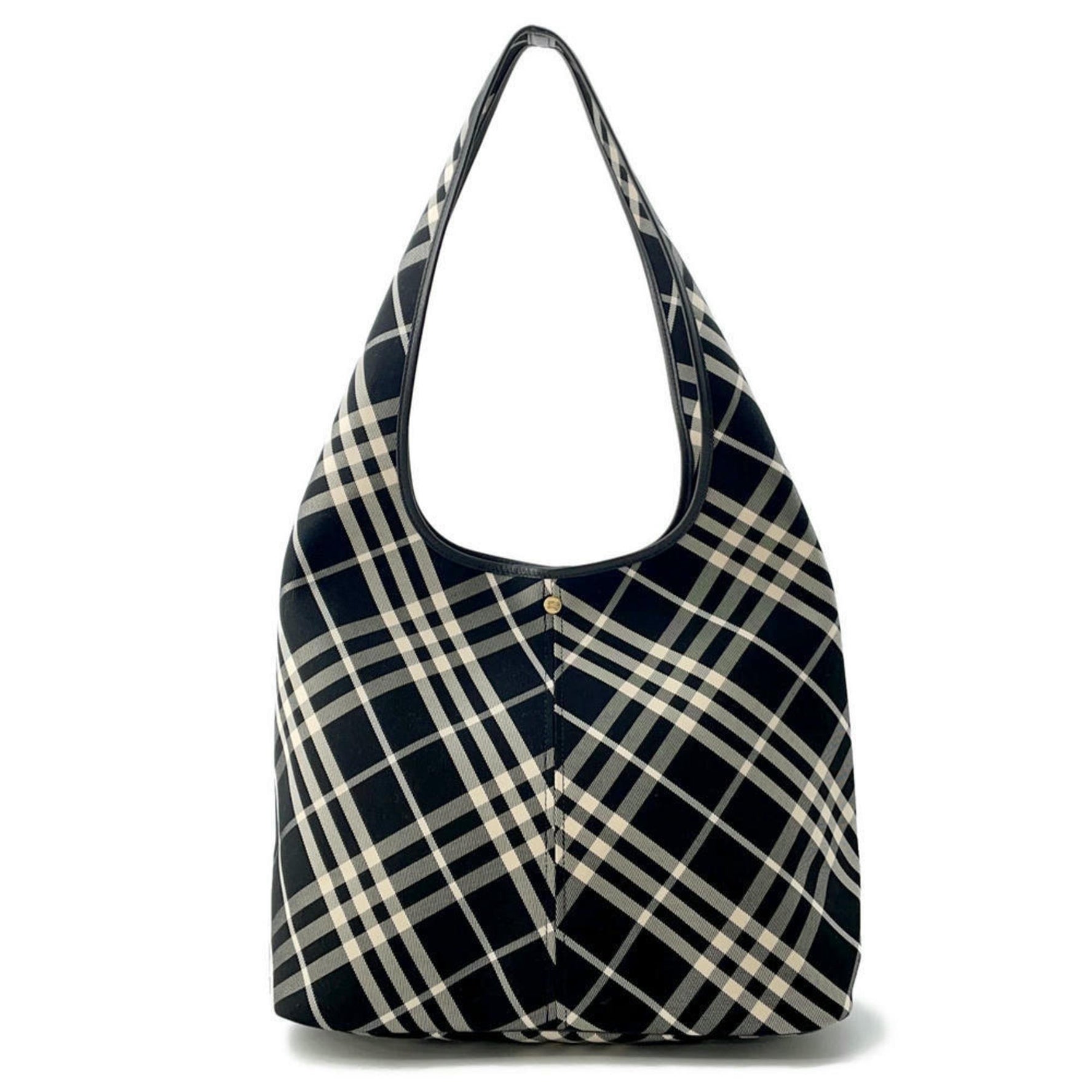 Burberry Tote Bag Check Shoulder Large Canvas BURBERRY Black