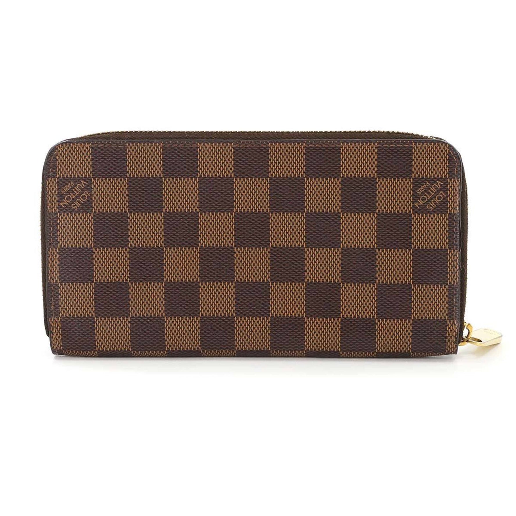 Louis Vuitton Damier Zippy Wallet, Round Long Ebene Brown, N41661