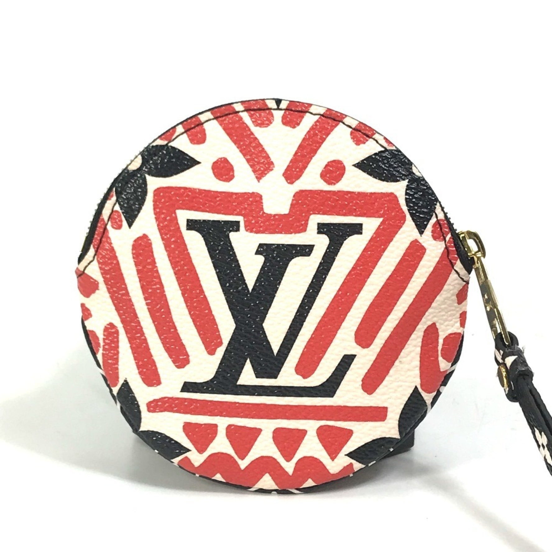 LOUIS VUITTON M69505 LV Crafty Porte Monnaie Long Round Coin Purse in Monogram Canvas, Women's, Red, White, and Black