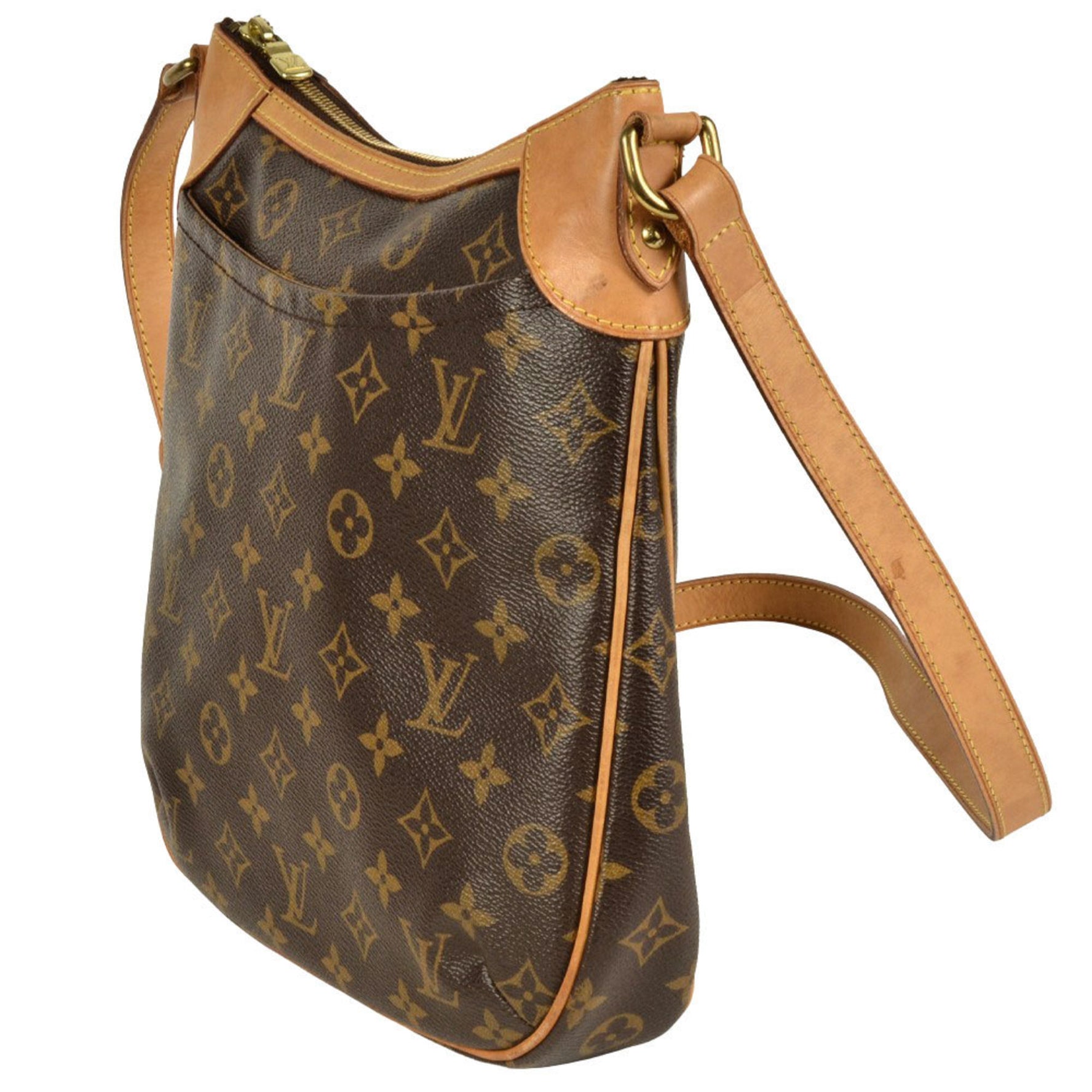 Louis Vuitton Odeon PM Shoulder Bag Monogram Canvas Natural Leather