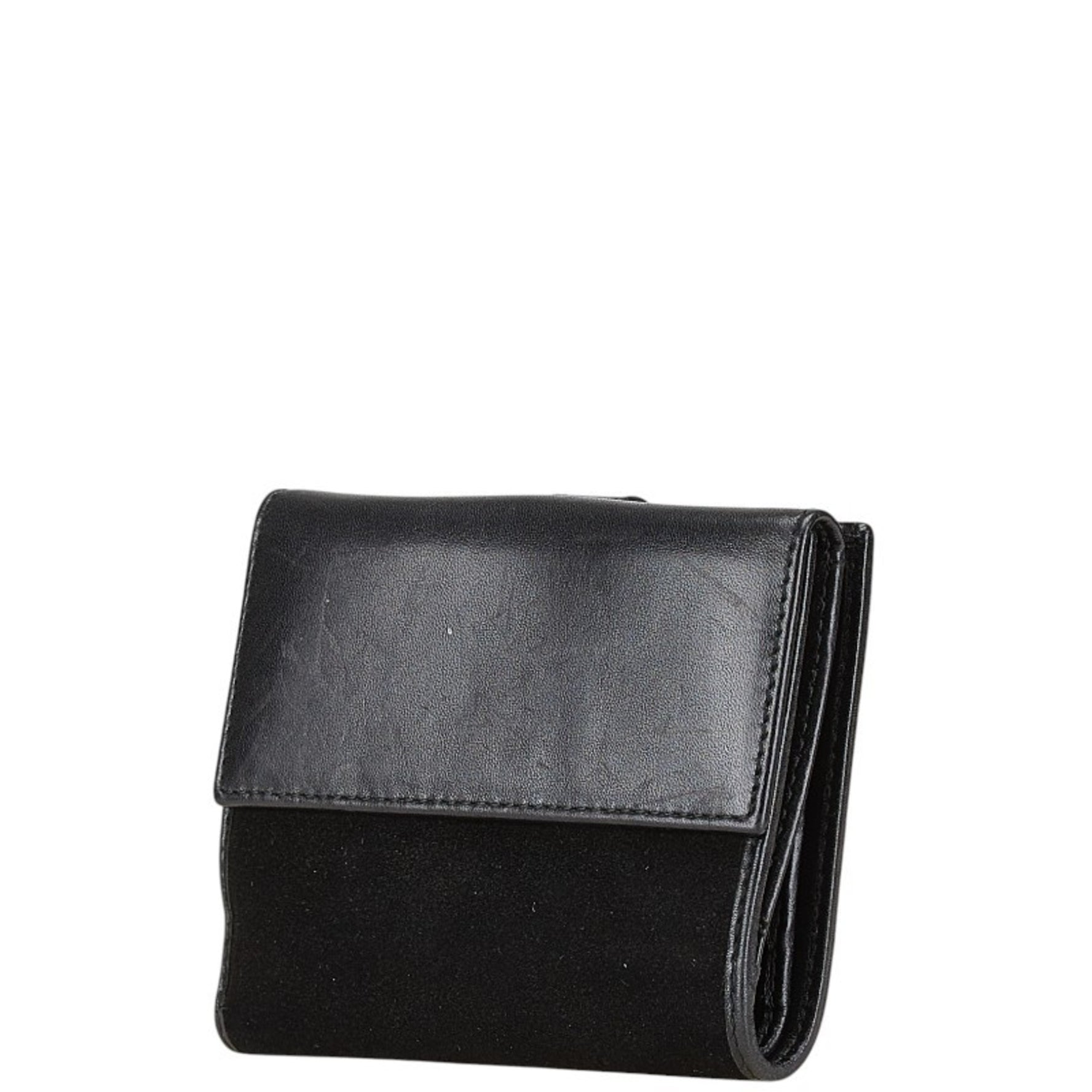 Gucci Jackie Tri-fold Wallet 035 2126 2129 Black Gold Leather Suede