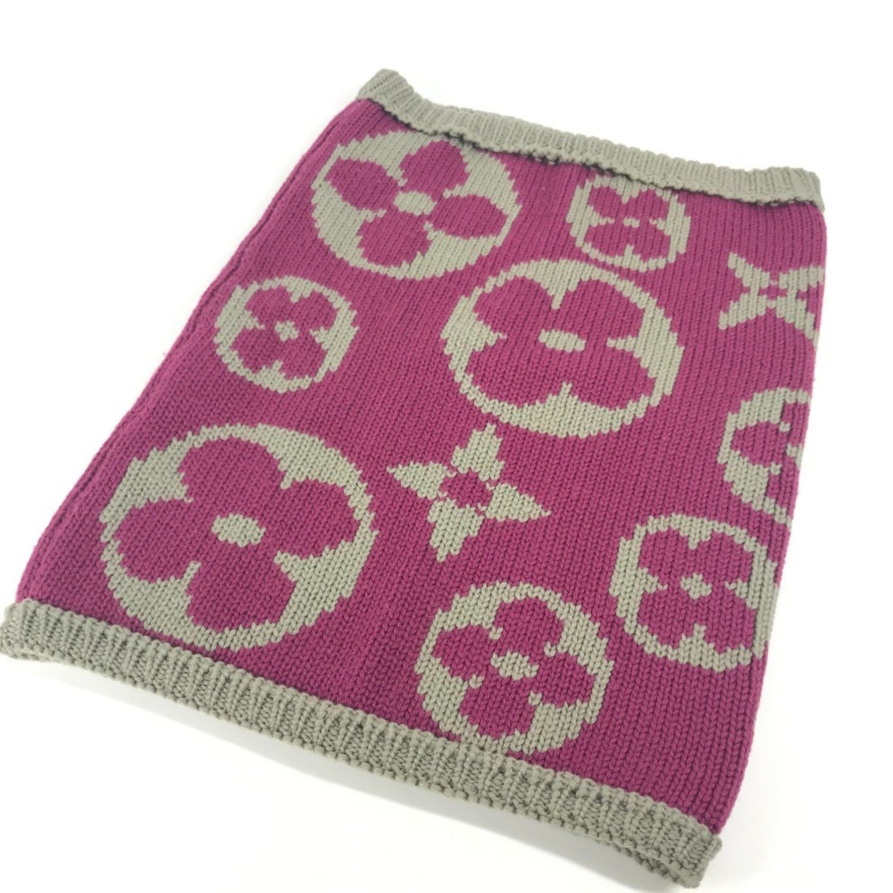 Louis Vuitton Monogram Snood Grand Floor Fashion Accessory Neck Warmer Scarf Wool