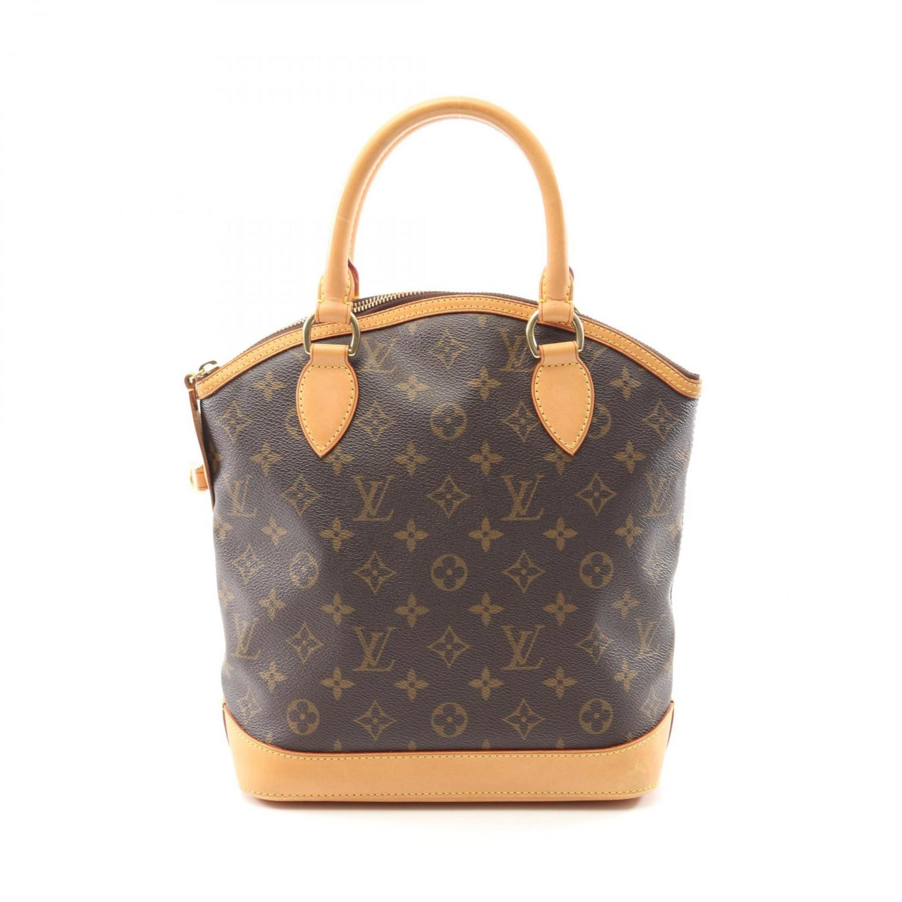 Louis Vuitton Lockit Handbag Coated Canvas Leather Monogram Brown