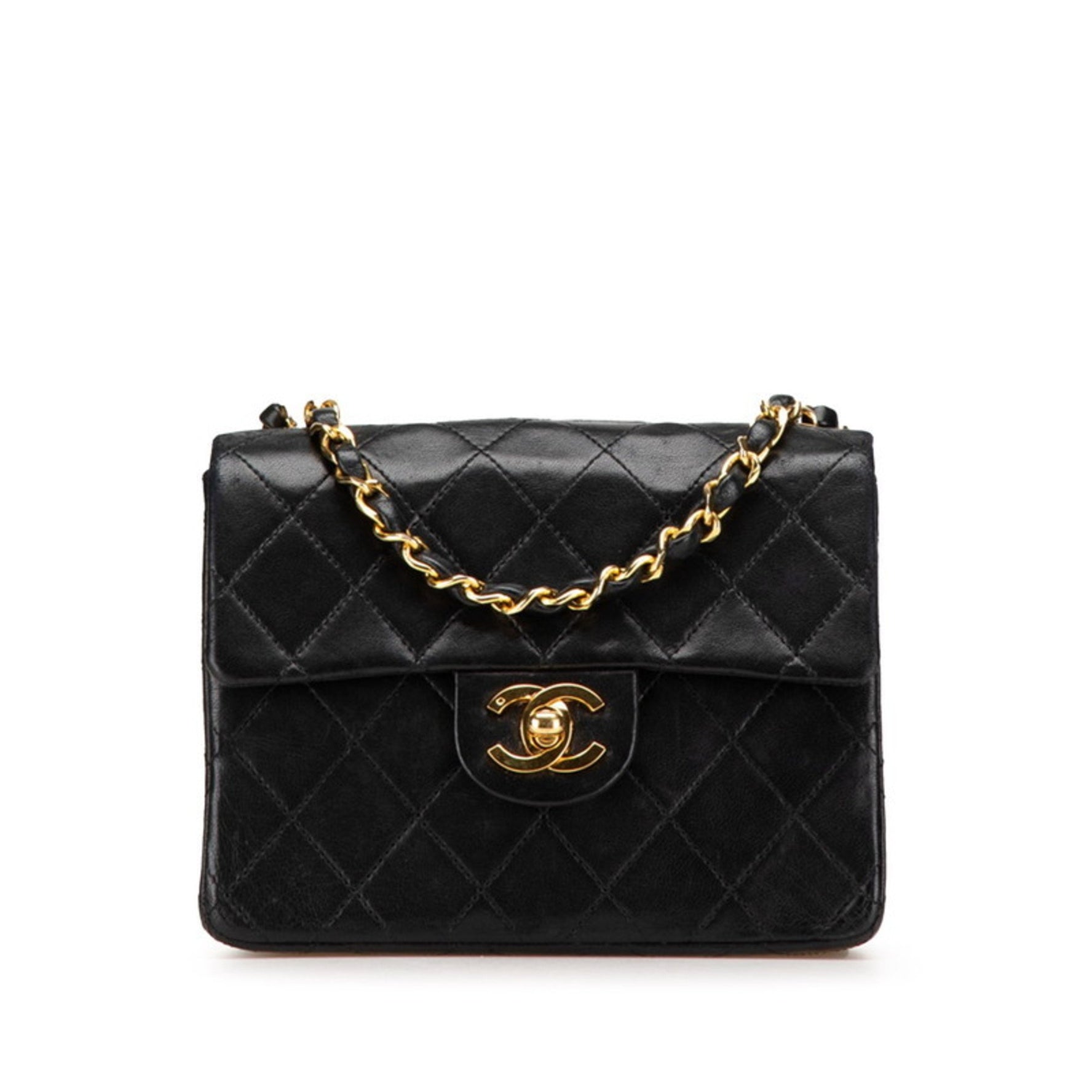 CHANEL Mini Matelasse Coco Mark Chain Shoulder Bag in Lambskin