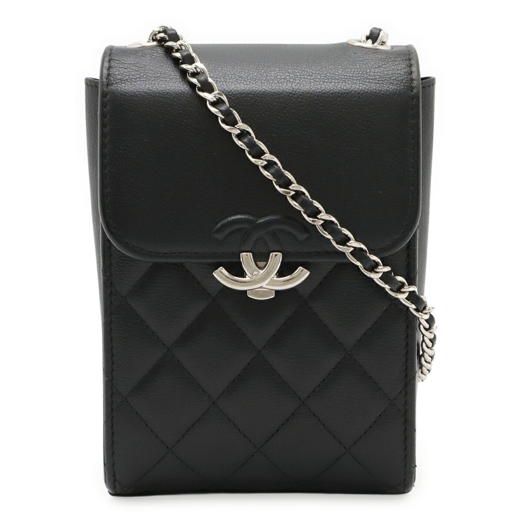 CHANEL Half Coco Mark Mini Chain Shoulder Bag in Leather